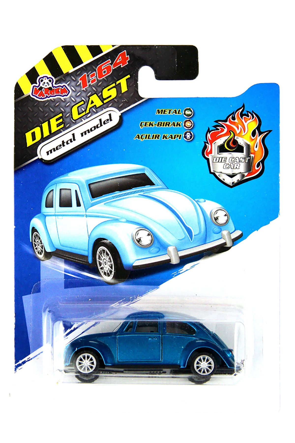 Freecook Vosvos Beetle Çek Bırak Lacivert Metal Araba Nostaljik Kapıları Açılır