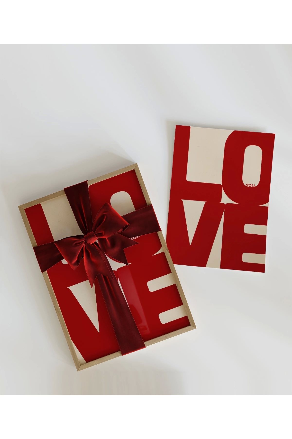 VOGLOO Çerçevesiz Poster LOVE You Büyük Tipografik
