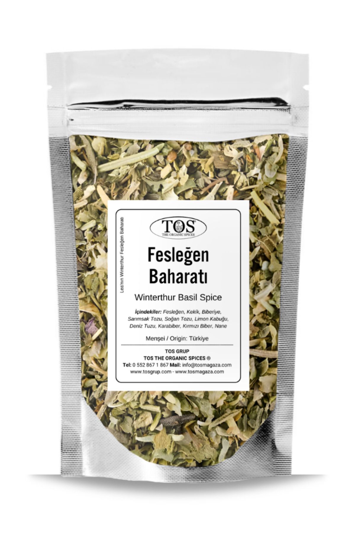 TOS The Organic Spices Lea'nın Winterthur Fesleğen Baharatı 500 gr Lea's Winterthur Basil Spice