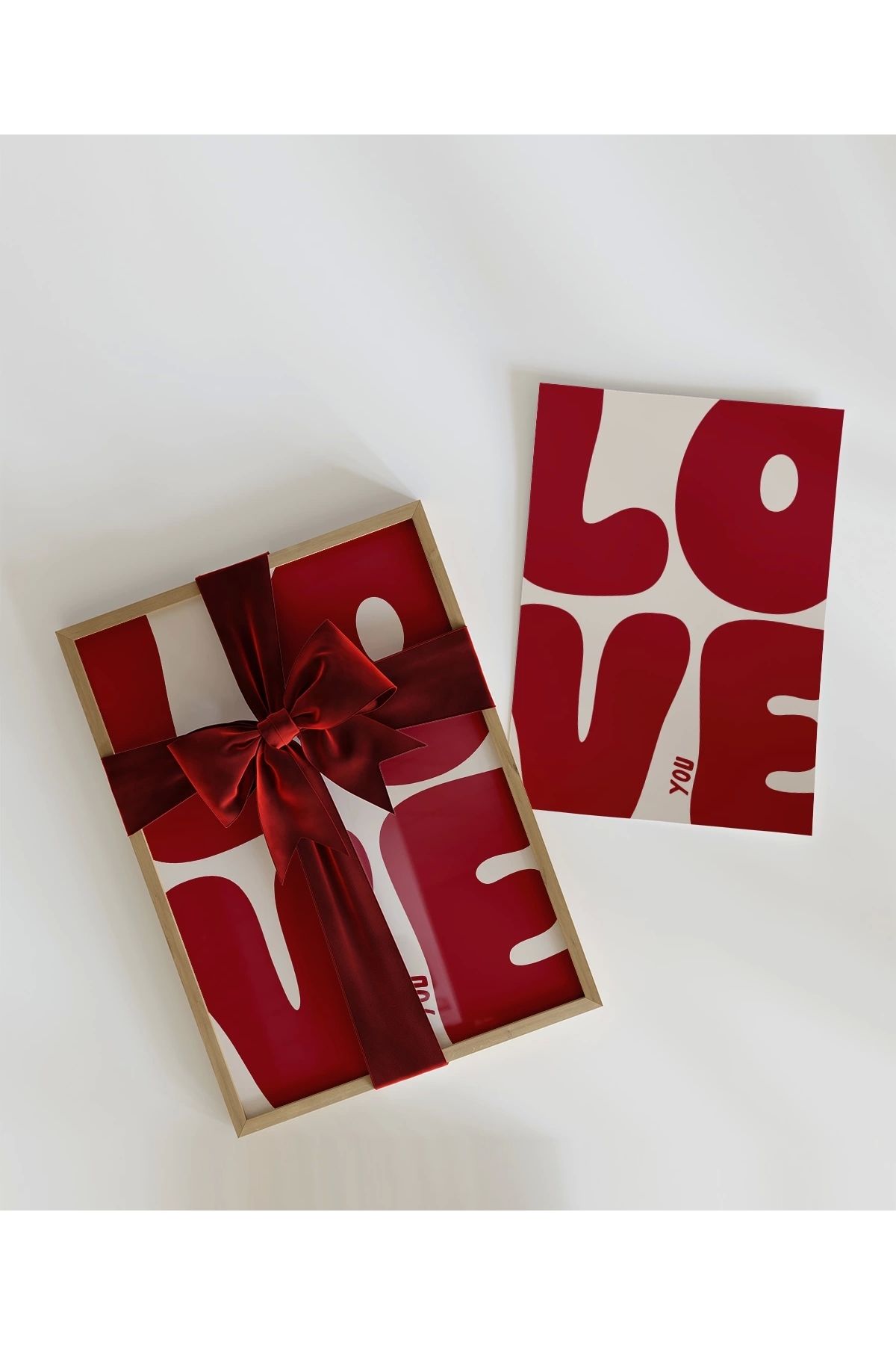 VOGLOO Çerçevesiz Poster LOVE You Büyük Harf Tipografik