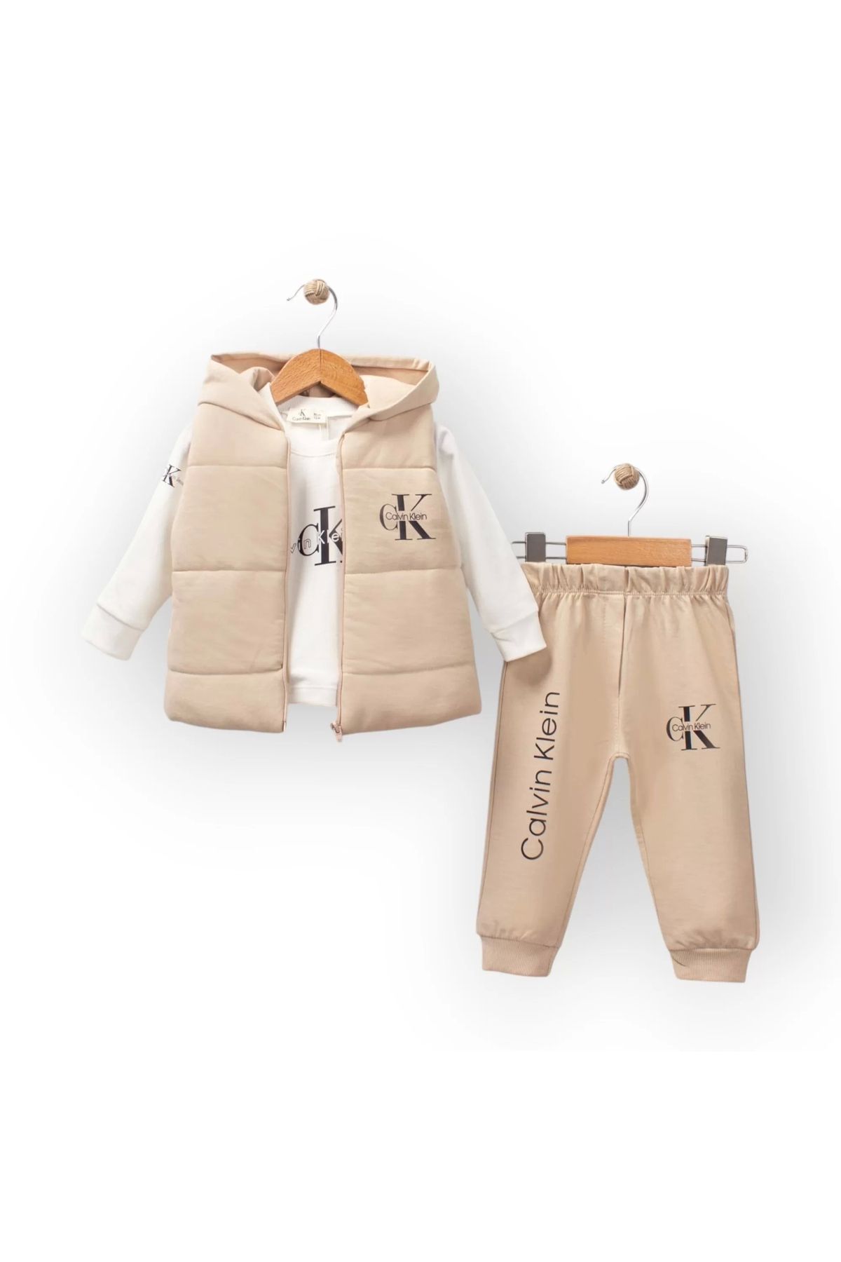 Woops Baby Marka Kelvin Desen Yelekli Üçlü Takım Unisex 6-36 Ay