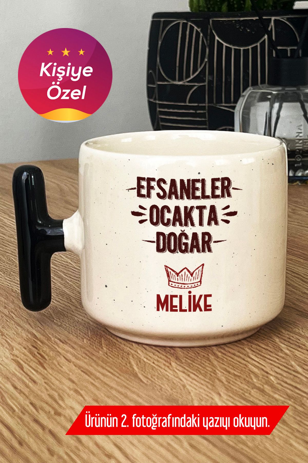 Hedizu Kişiye Özel Efsaneler Ocakta Doğar Kupa Bardak T Kulplu Siyah Doğum Günü Hediyesi S7D C0M