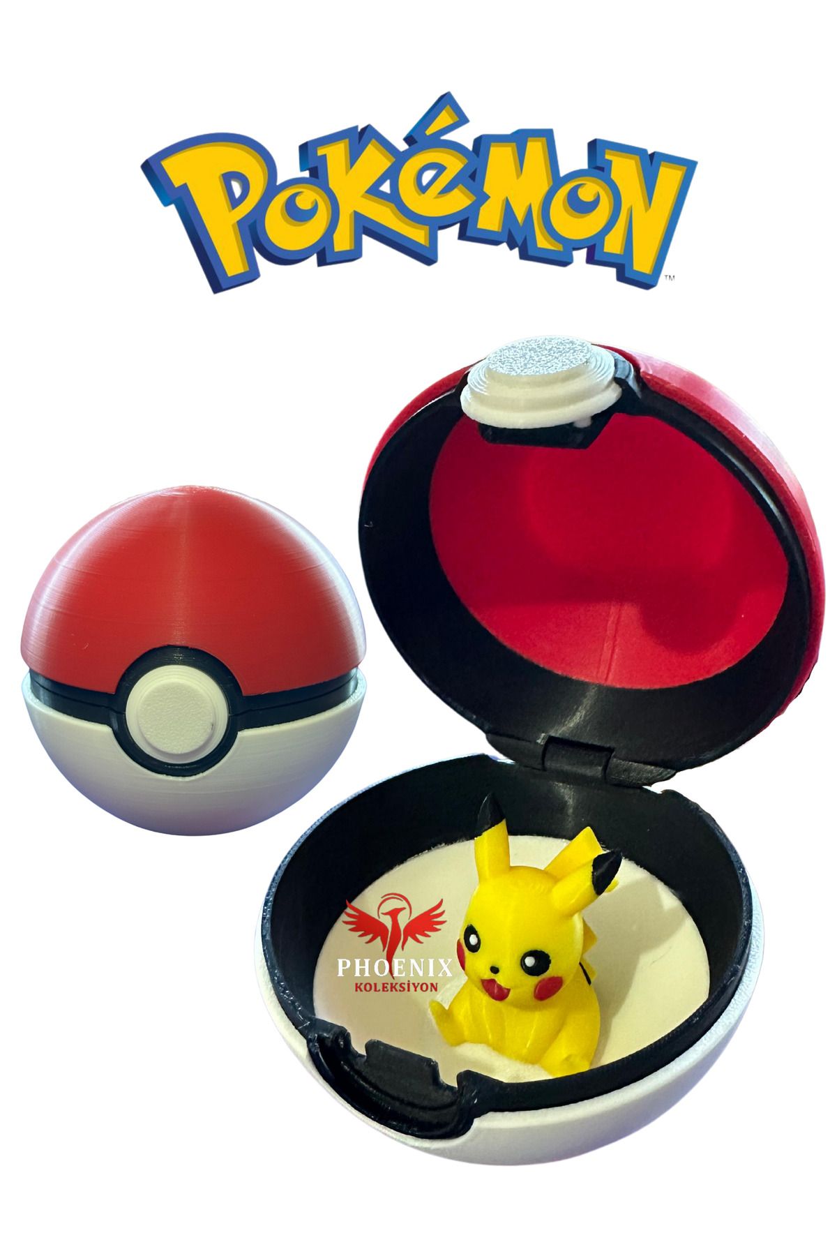 Phoenix Koleksiyon Pokeball Pokemon Topu ve Pokemon Pikachu - Poketop