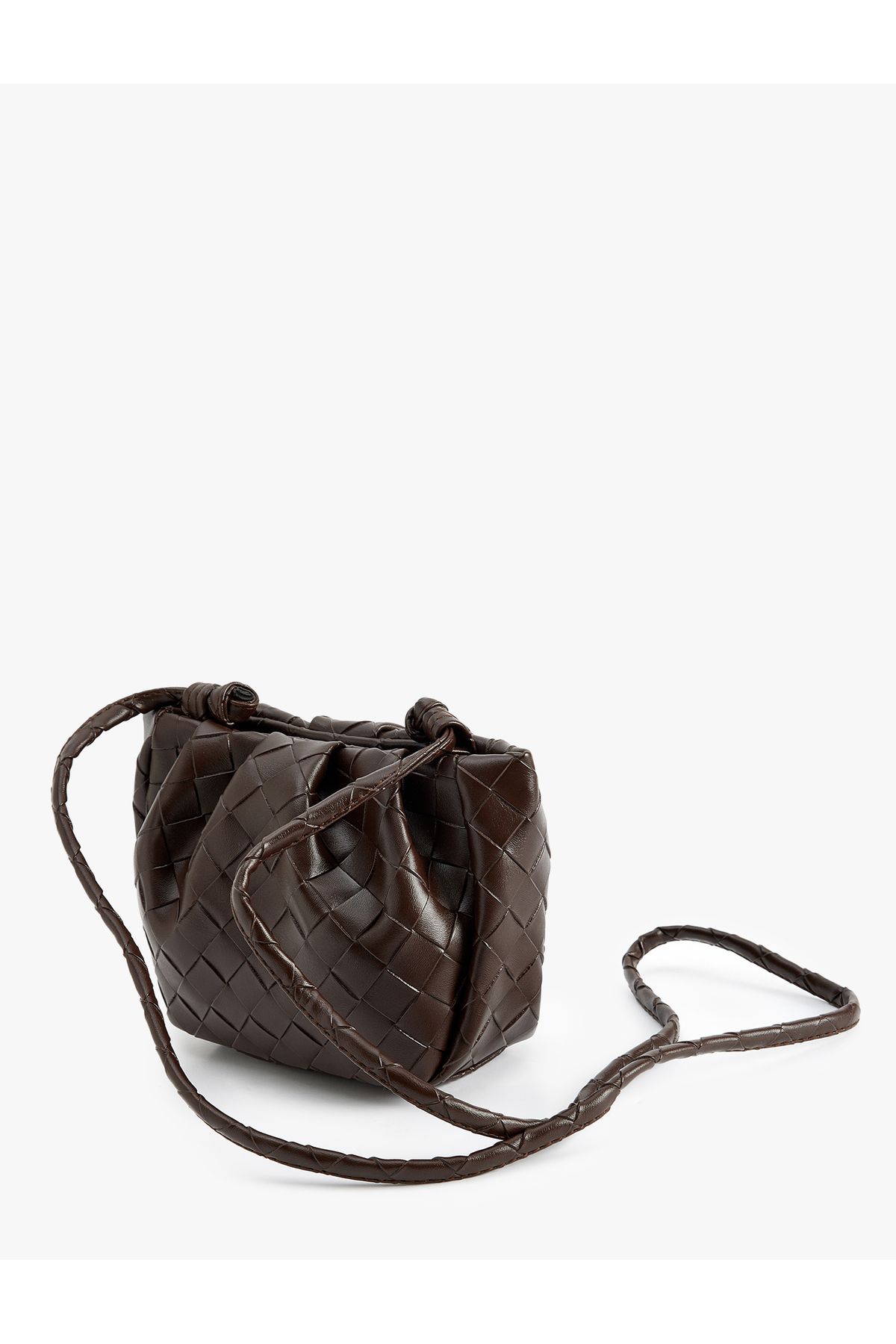 Koton-Faux Leather Drawstring Crossbody Bag 4