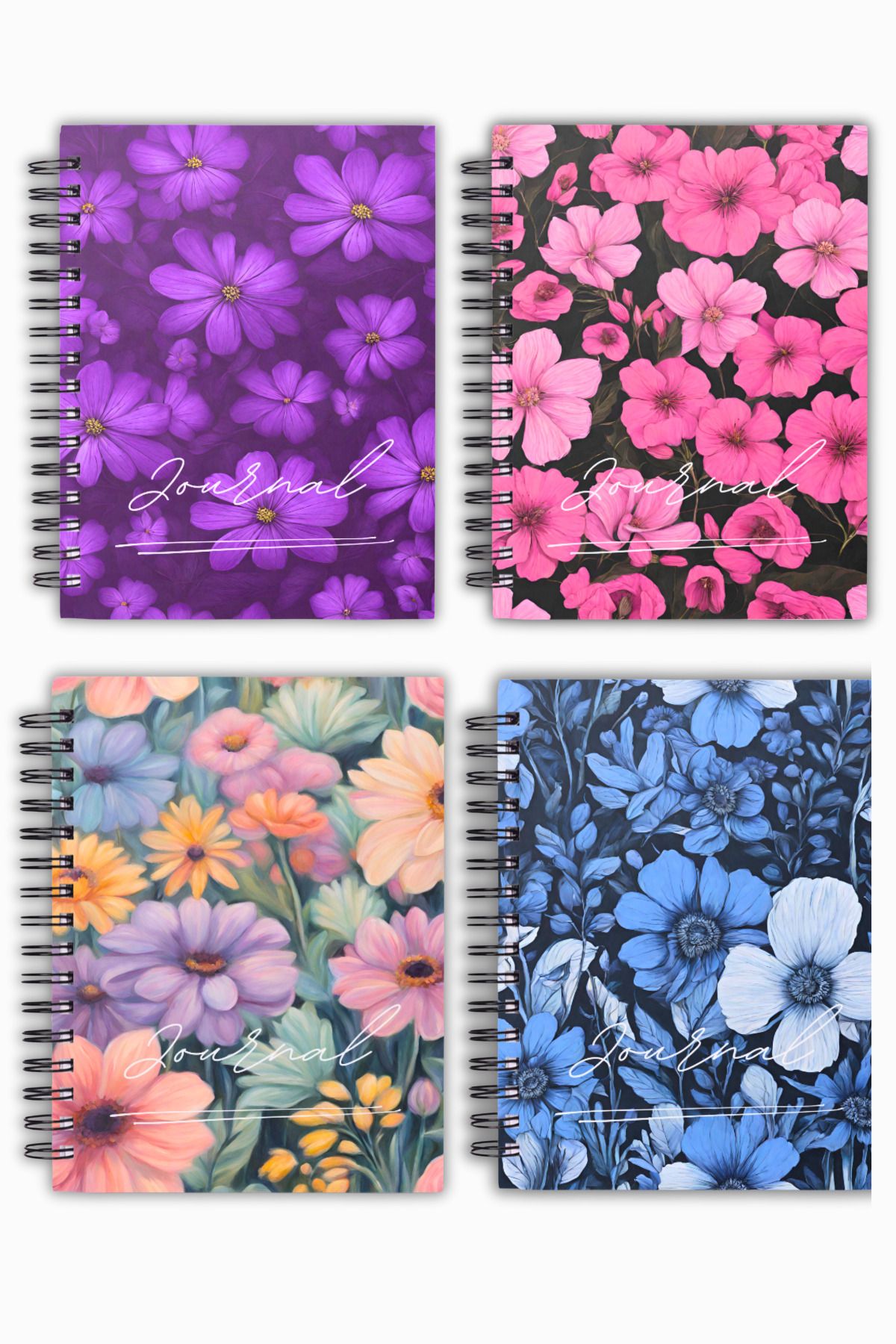 Craft-School Notebook Set with Spiral - A5, Hard Cardboard Cover, 80 Sheets, 40 Sheets Unlined 4
