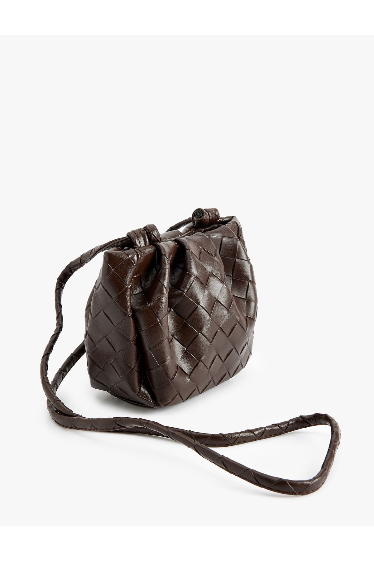 Koton-Faux Leather Drawstring Crossbody Bag 3