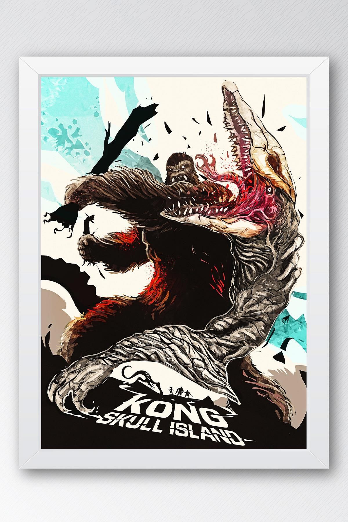 Saturn Kong Skull Island Çerçeveli Tablo - Kafatası Adası Film Posteri Tablo