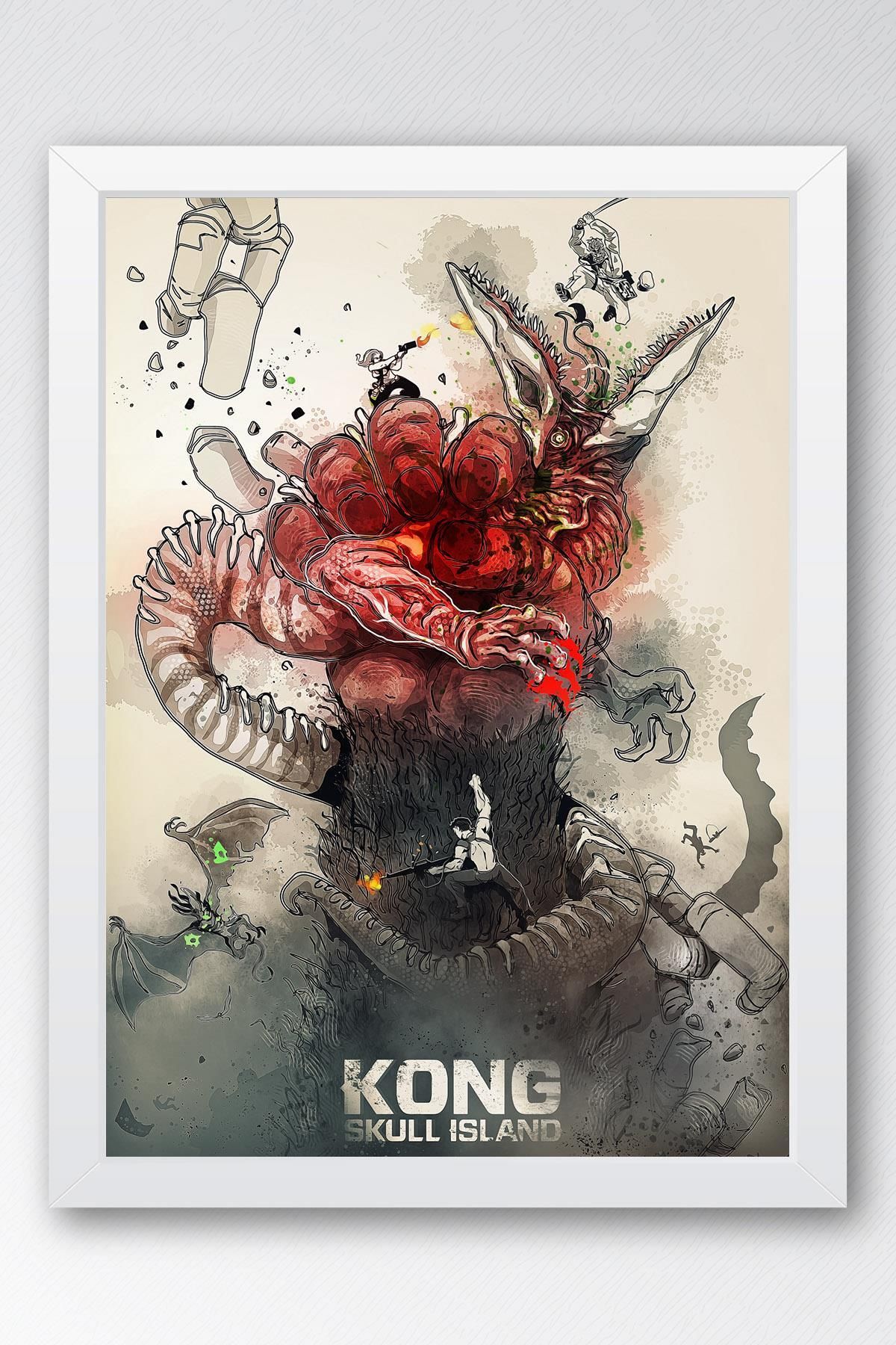 Saturn Kong Skull Island Çerçeveli Tablo - Kafatası Adası Film Posteri Tablo