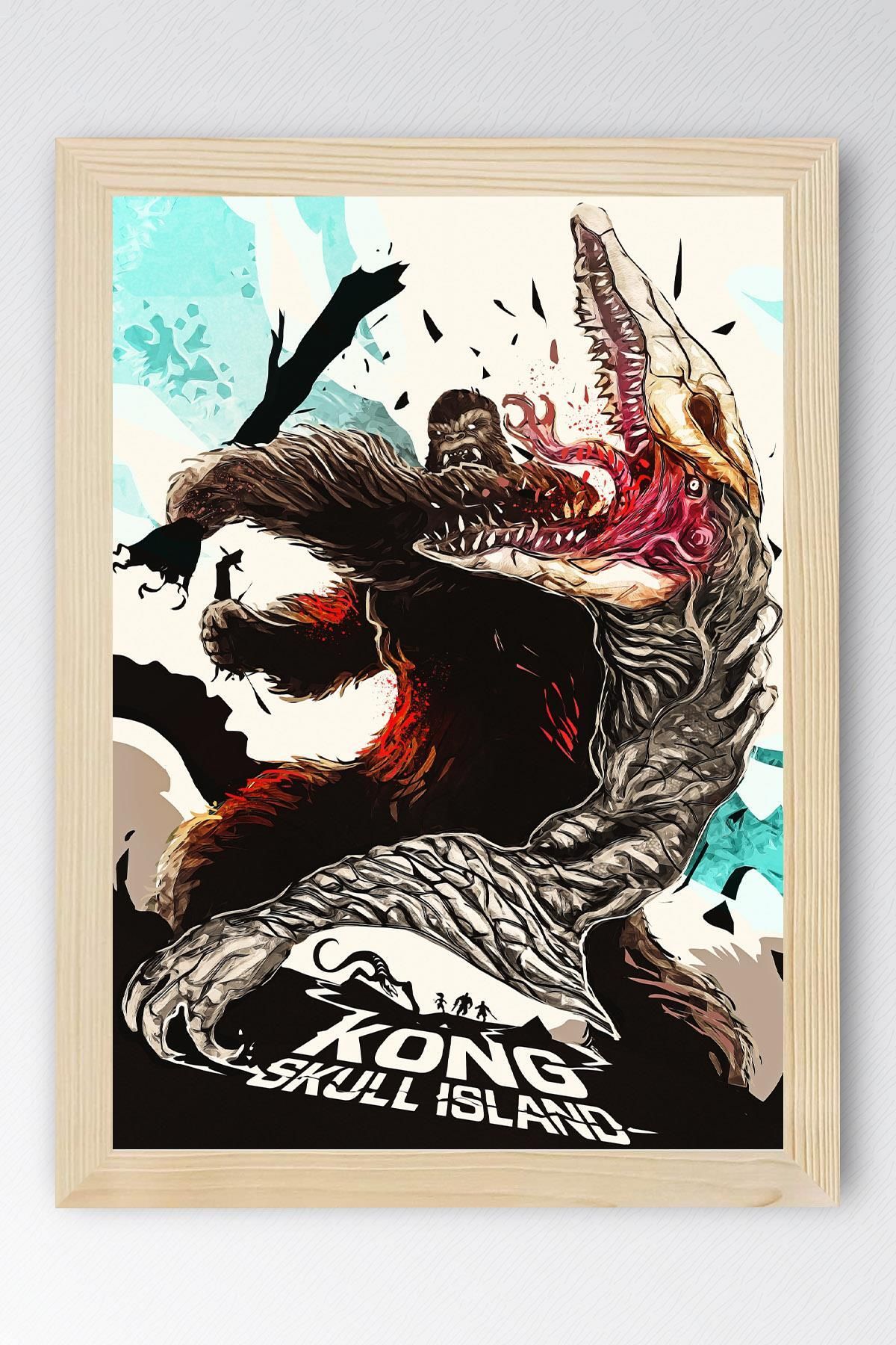 Saturn Kong Skull Island Çerçeveli Tablo - Kafatası Adası Film Posteri Tablo