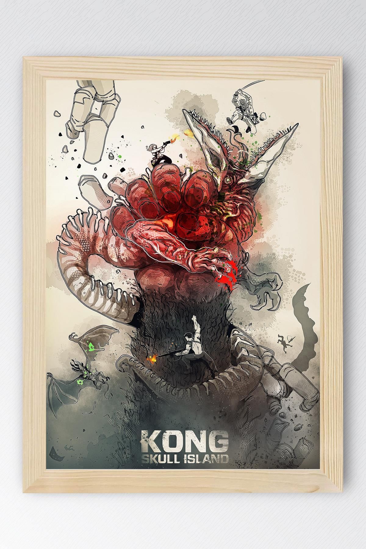 Saturn Kong Skull Island Çerçeveli Tablo - Kafatası Adası Film Posteri Tablo