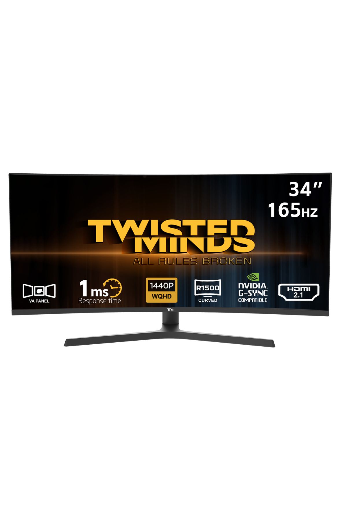 Twisted Minds 34” TM34CWQHD165VA WQHD 165HZ 1MS HDMI DP ADAPTIVE-SYNC R1500 KAVİSLİ GAMING MONİTÖR