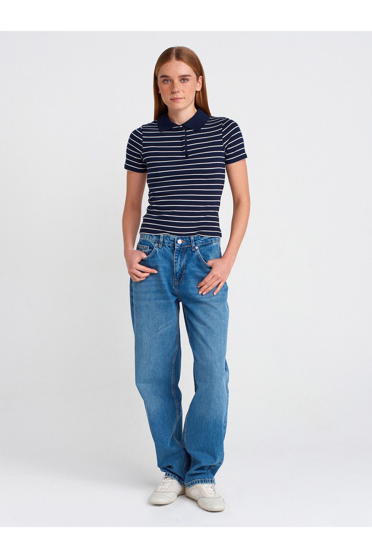 Dilvin 71768 Kendinden Tintli Baloon Denim Pantolon-Tint