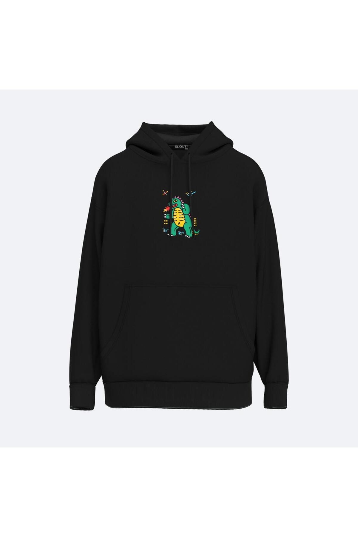 Shout Oversize Vintage Godzilla Unisex Hoodie