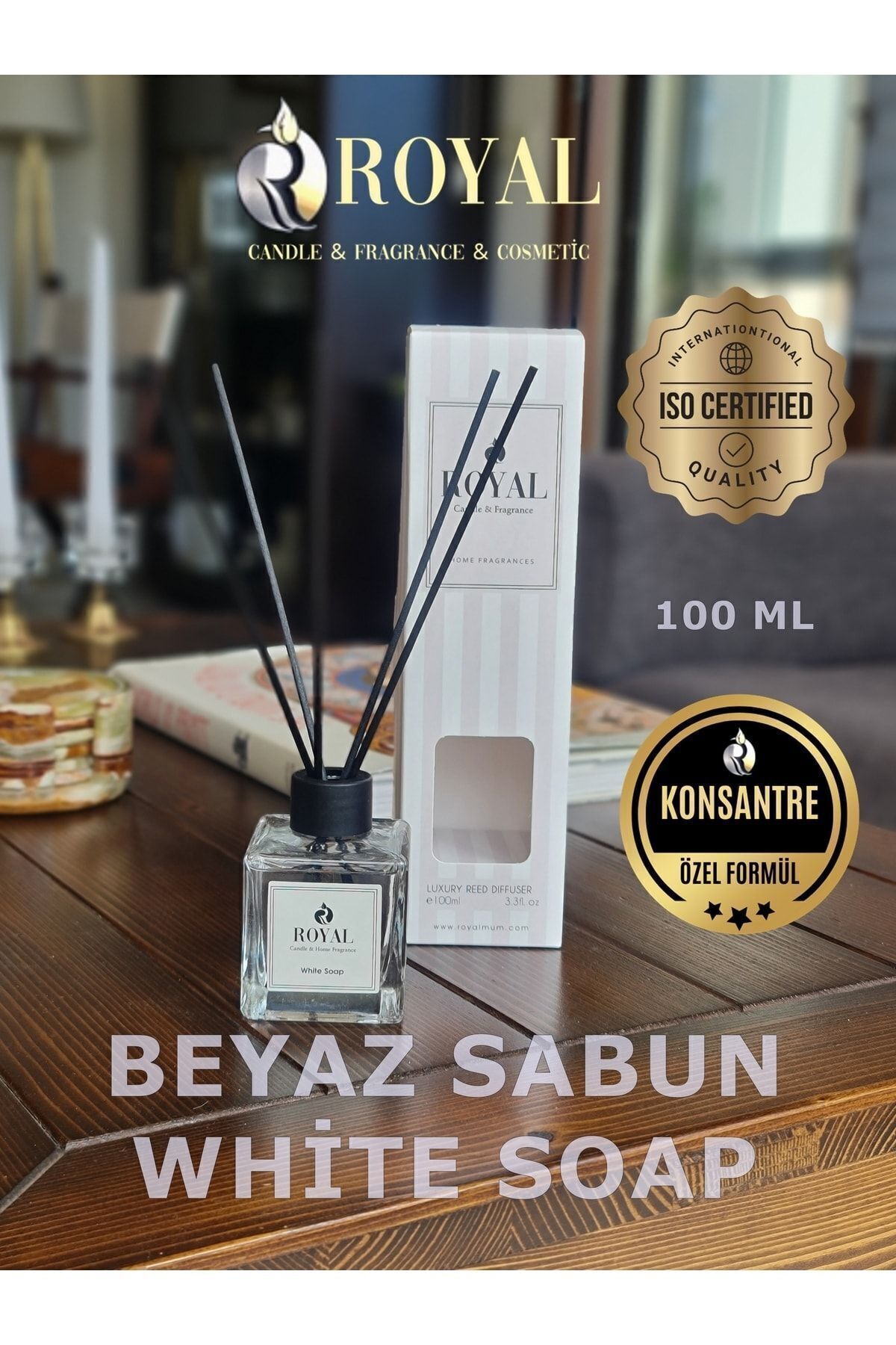 Mhm Collections Beyaz Sabun - White Soap - 100 ml Çubuklu Oda Ve Ortam Kokusu