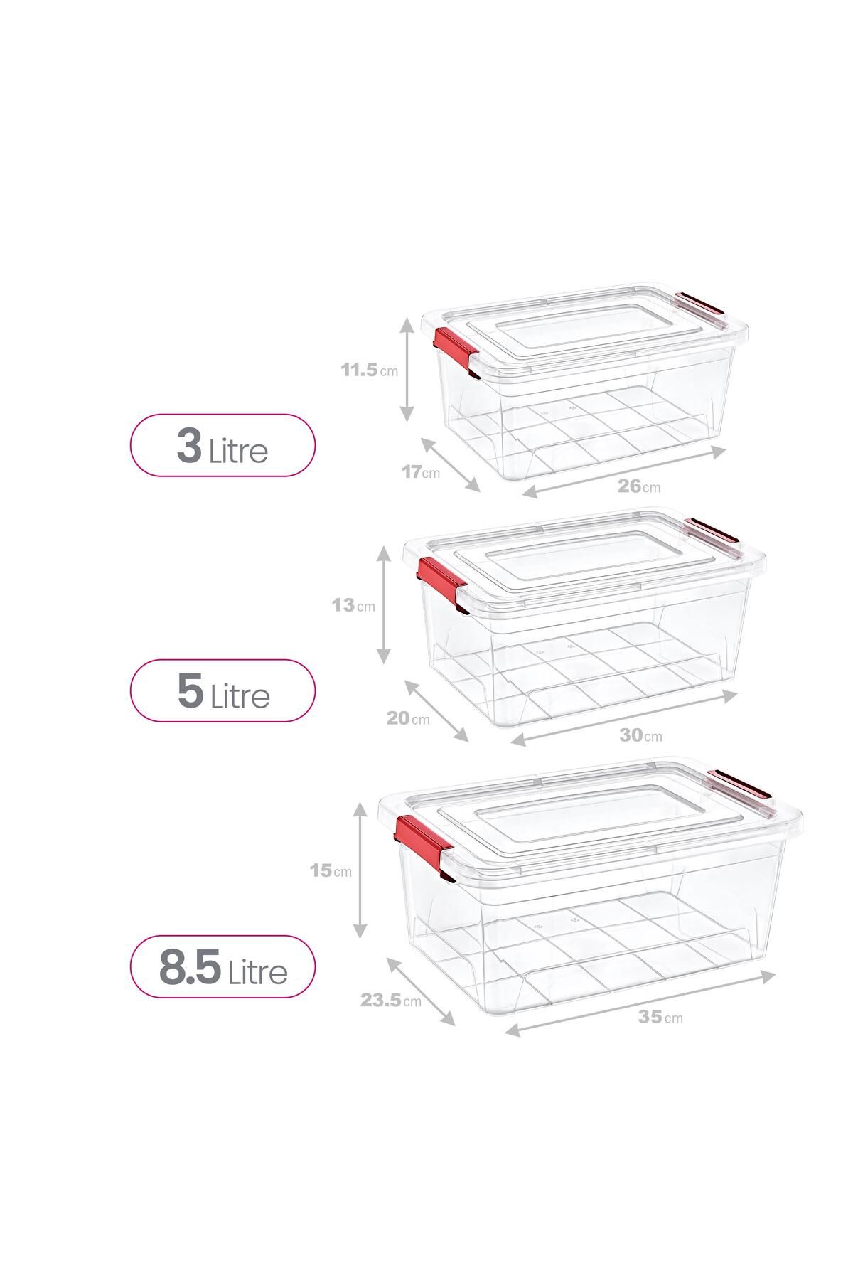 Smartware-Set of 3 Smart Box Storage Containers 3-5-8 Lt 3