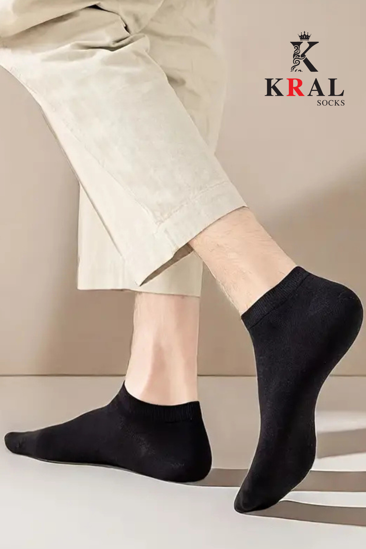 KRAL SOCKS  10 Çift Unisex Pamuklu Düz Desen Ekonomik Bilek Boy Çorap - Görsel 3