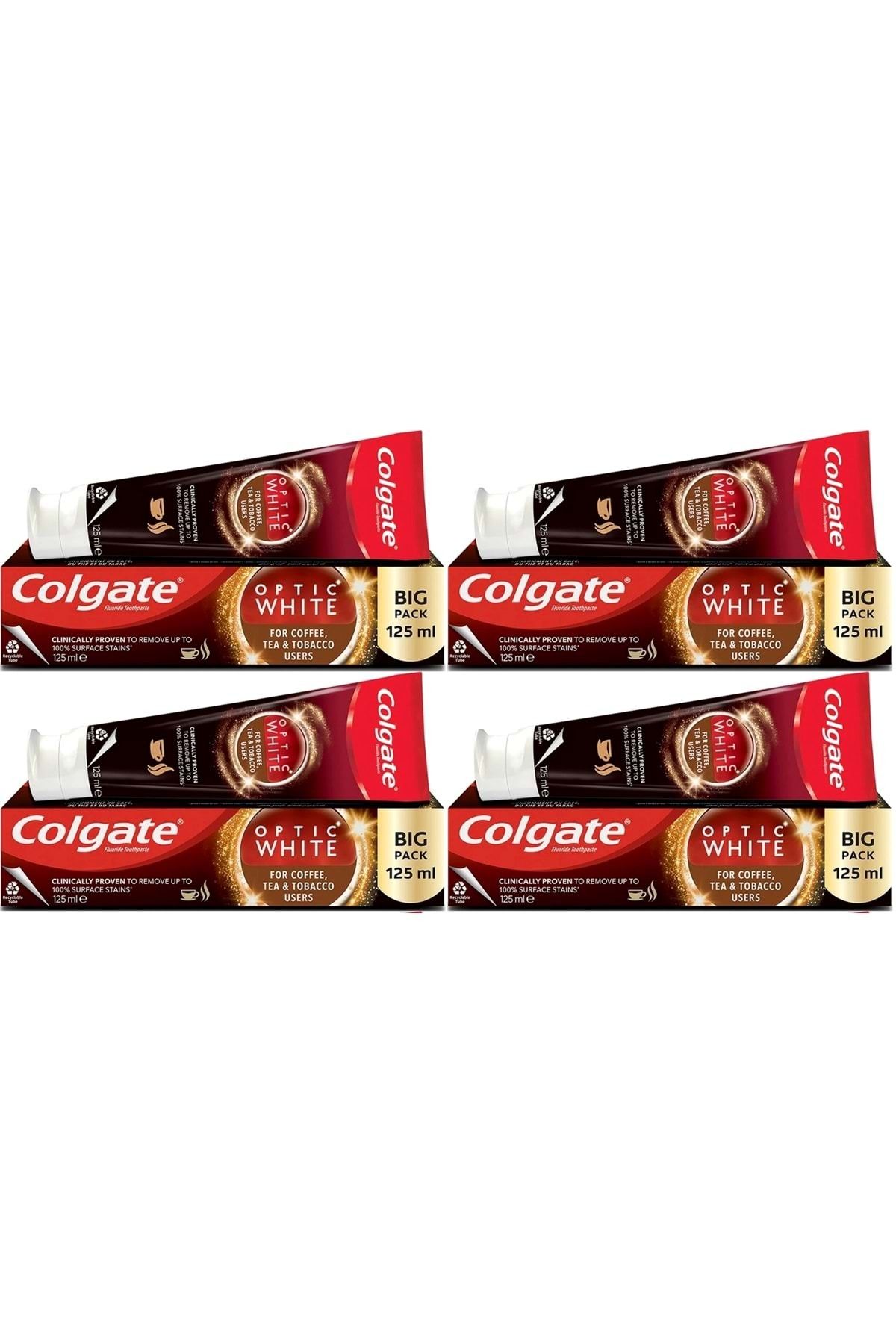 Colgate Diş Macunu Optic White 125ML Çay-Kahve-Sigara (4 Lü Set)