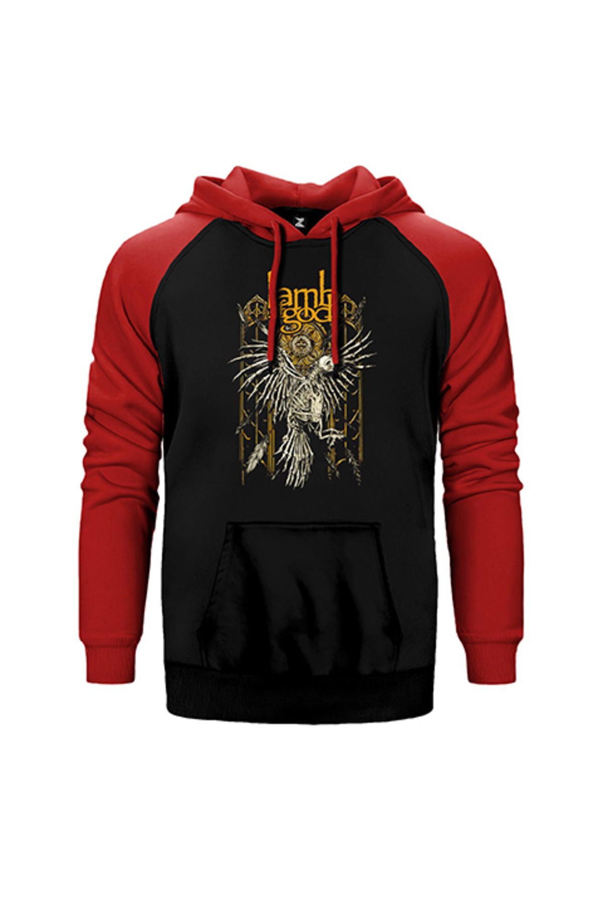 Z zepplin Lamb Of God 4 Papat Kırmızı Renk Reglan Kol Kapşonlu Sweatshirt