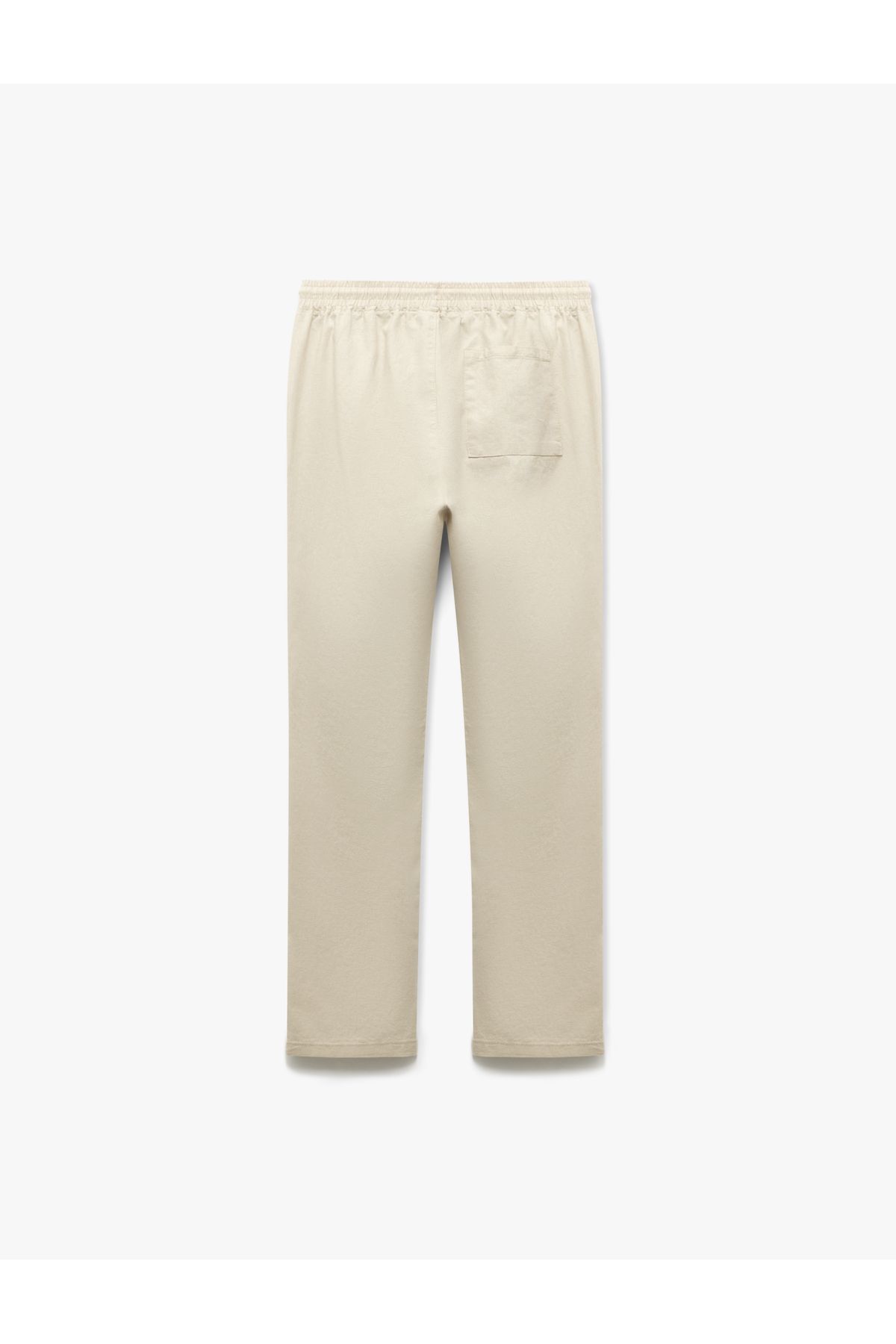 Koton-Linen Cotton Blended Summer Chino Pants with Lace-Up Waist 4