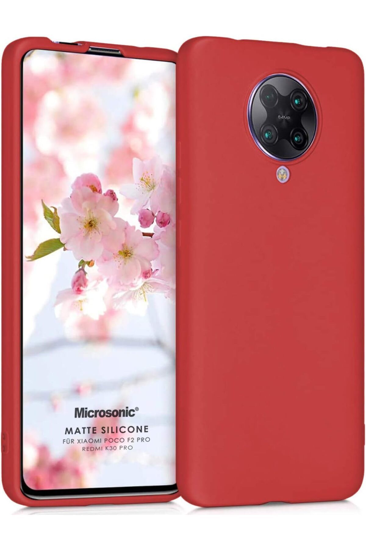 STOREMAX lbstorex Matte Silicone Xiaomi Redmi K30 Pro için Kılıf Kırmızı [Redmi K30 Pro ile Uyumlu Kıl