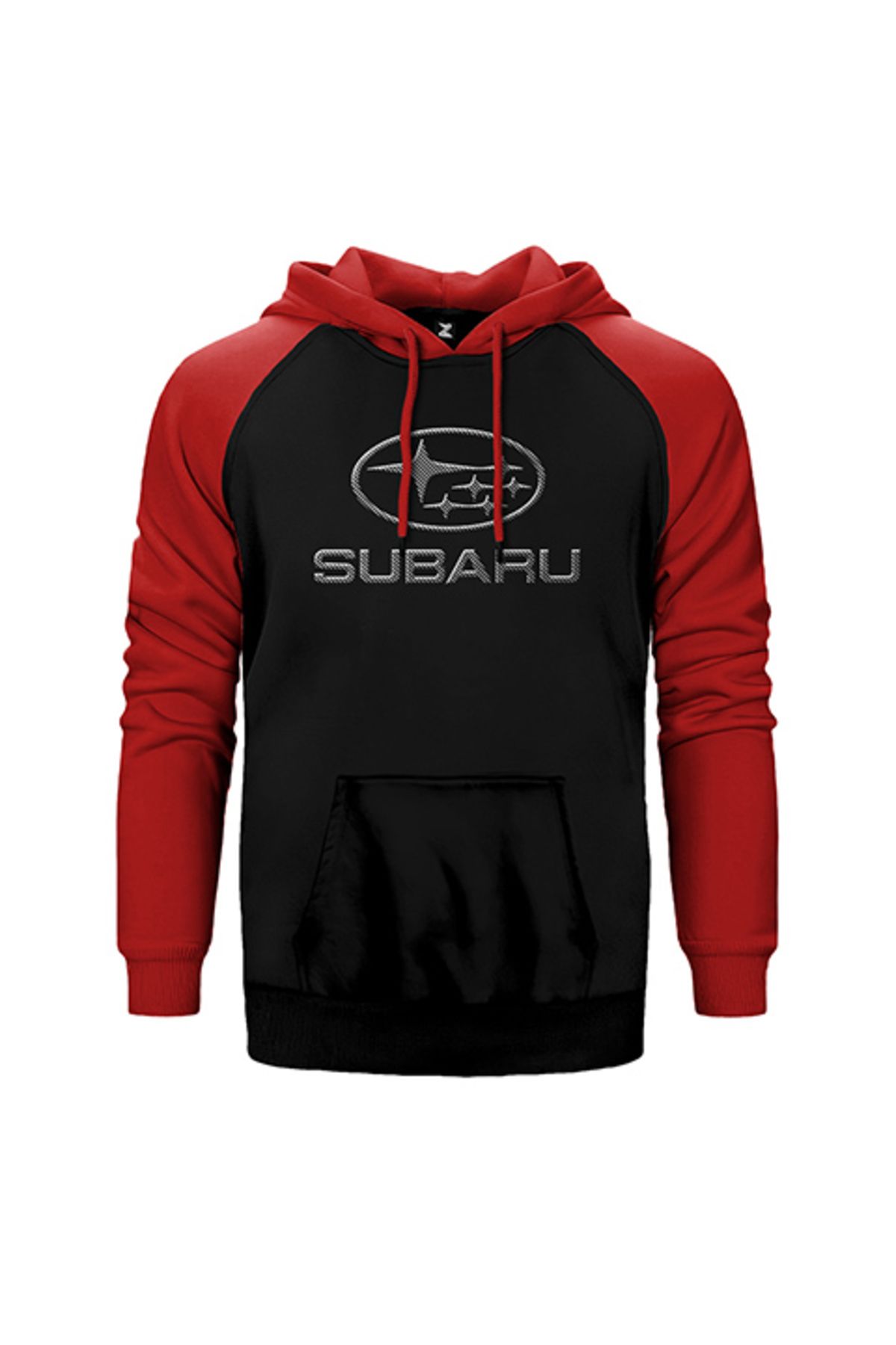 Z zepplin Subaru Carbon Fiber Kırmızı Renk Reglan Kol Kapşonlu Sweatshirt