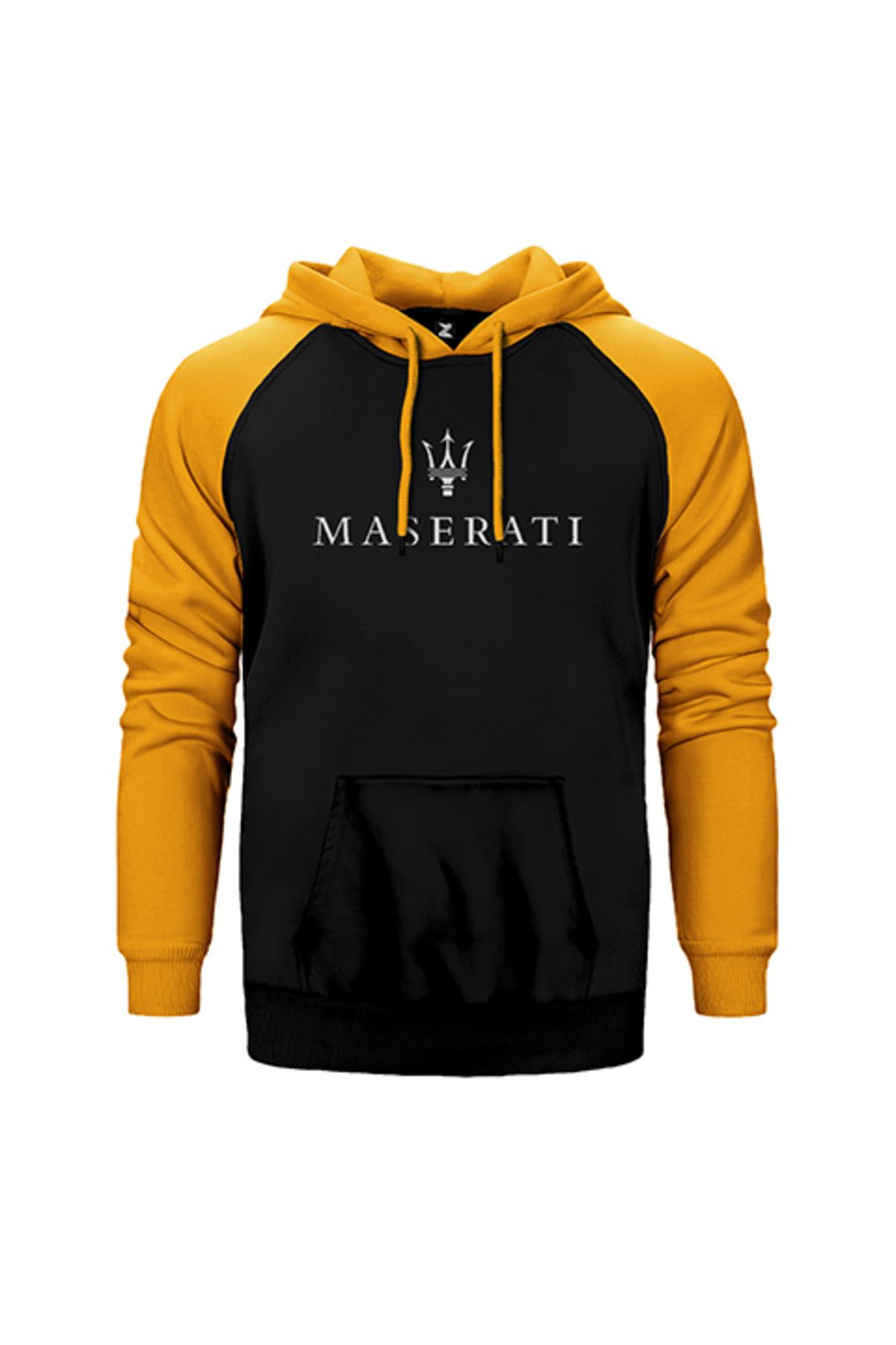 Z zepplin Maserati Logo Sarı Renk Reglan Kol Kapşonlu Sweatshirt