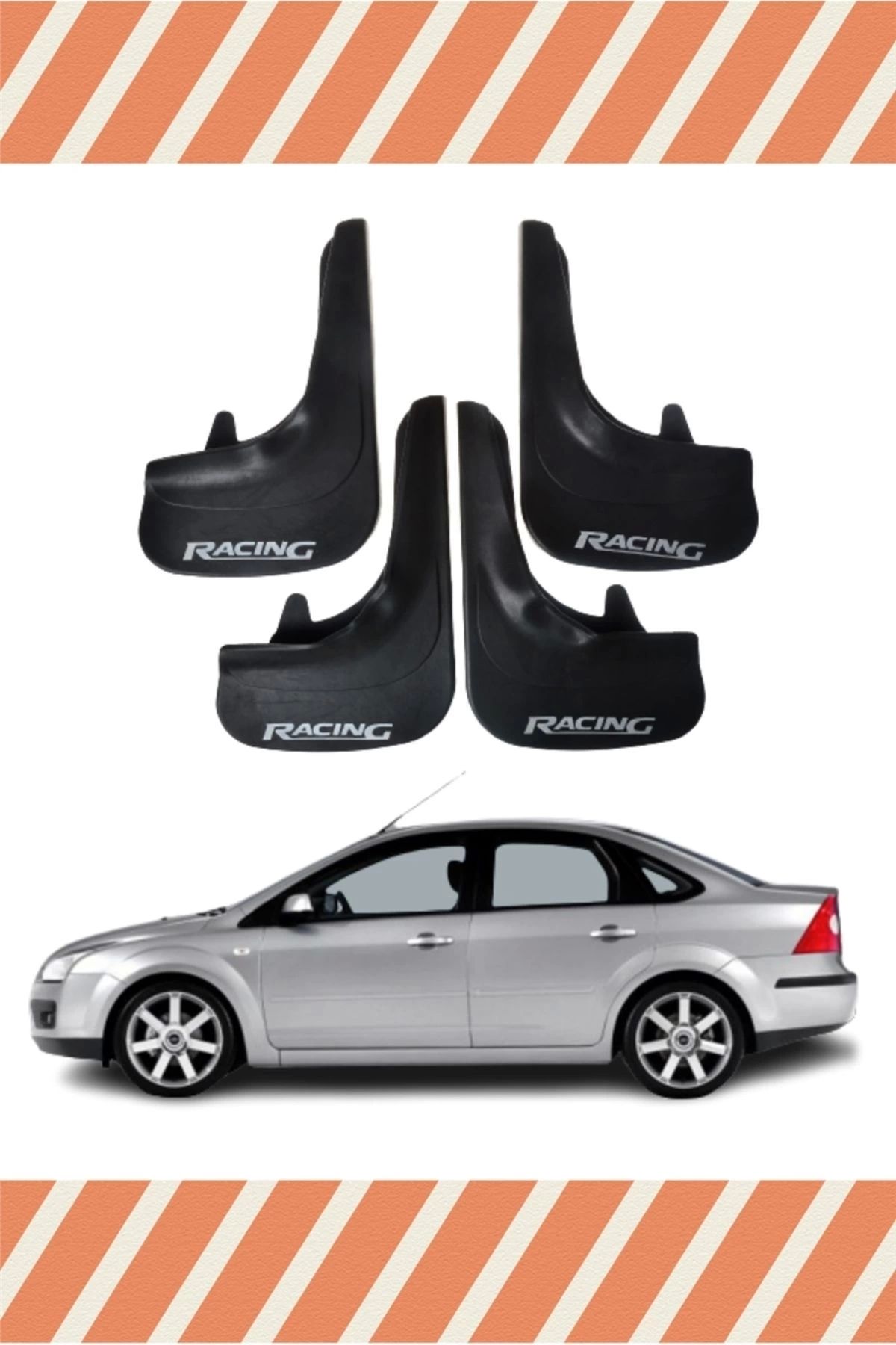 Alpax Ford Focus 2 racing yazılı 4’lü tozluk çamurluk paçalık