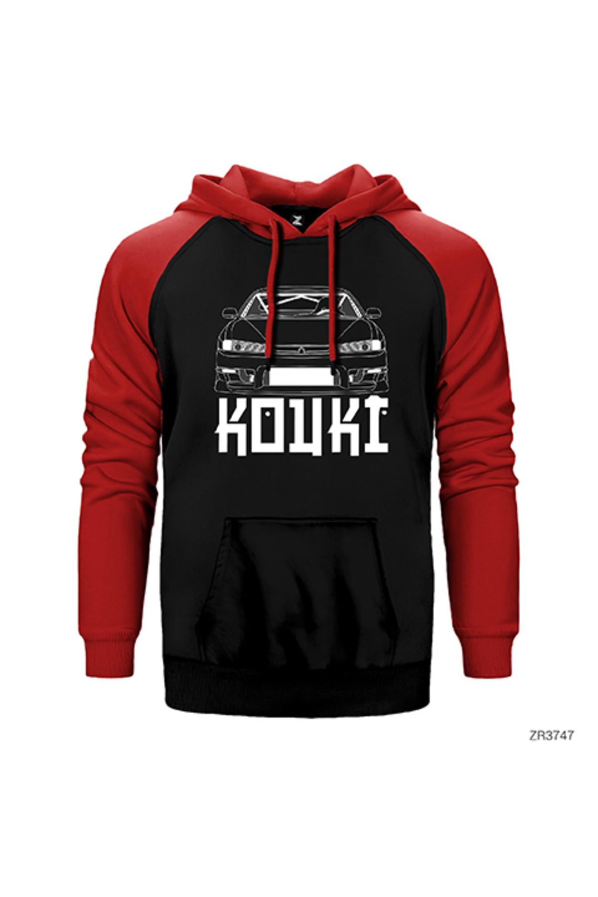 Z zepplin Nissan Kouki Kırmızı Renk Reglan Kol Kapşonlu Sweatshirt