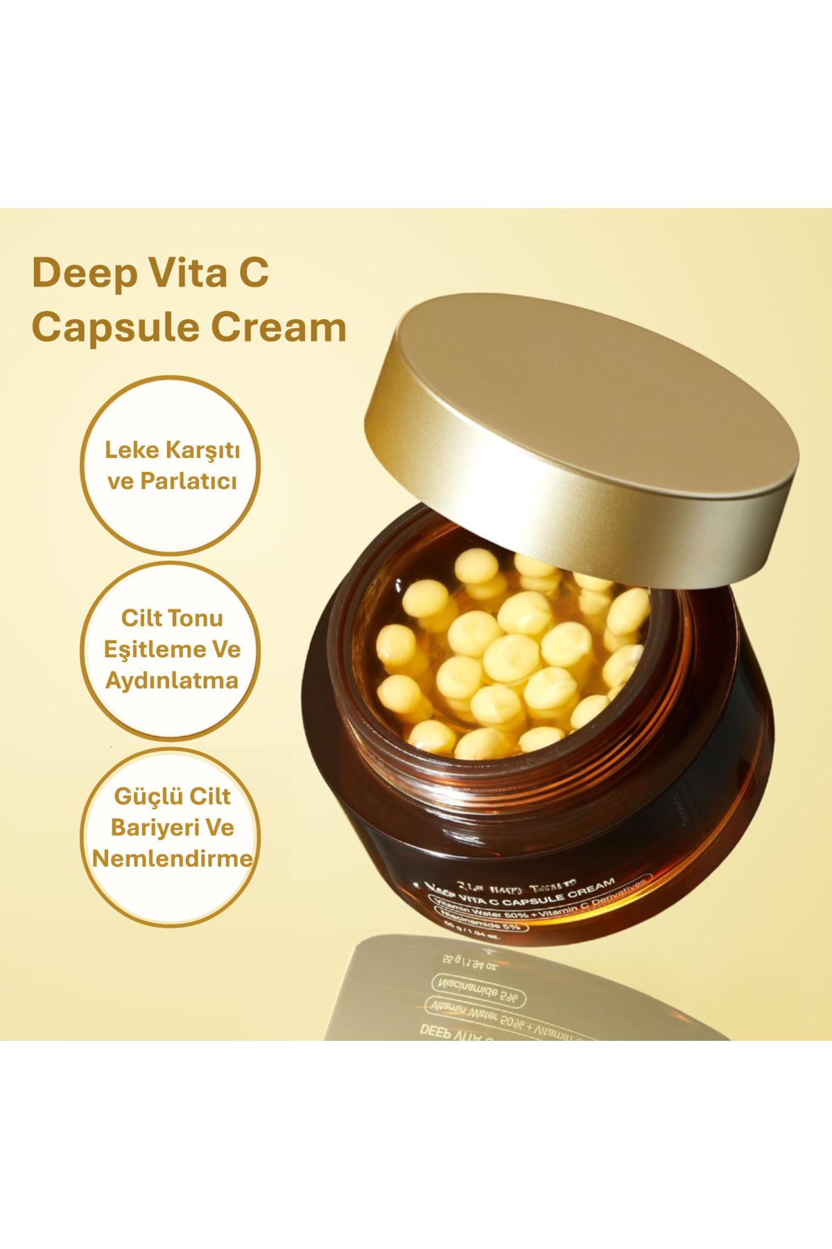 PURE ZONE Deep Vita C Capsule Cream Leke Karşıtı Parlatıcı Cilt Tonu Eşitleme Nemlendrime Aydınlatma 1 Adet