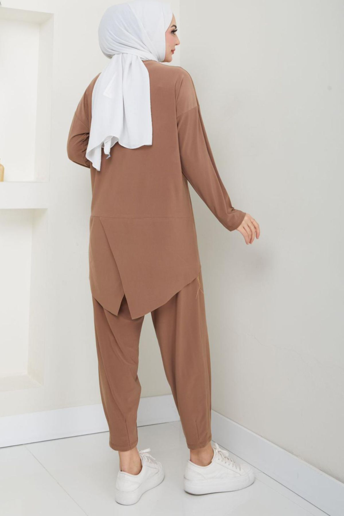 Bold Grup-Women's Sandy Scissor Tunic Pants Grass Hijab Double Set 2