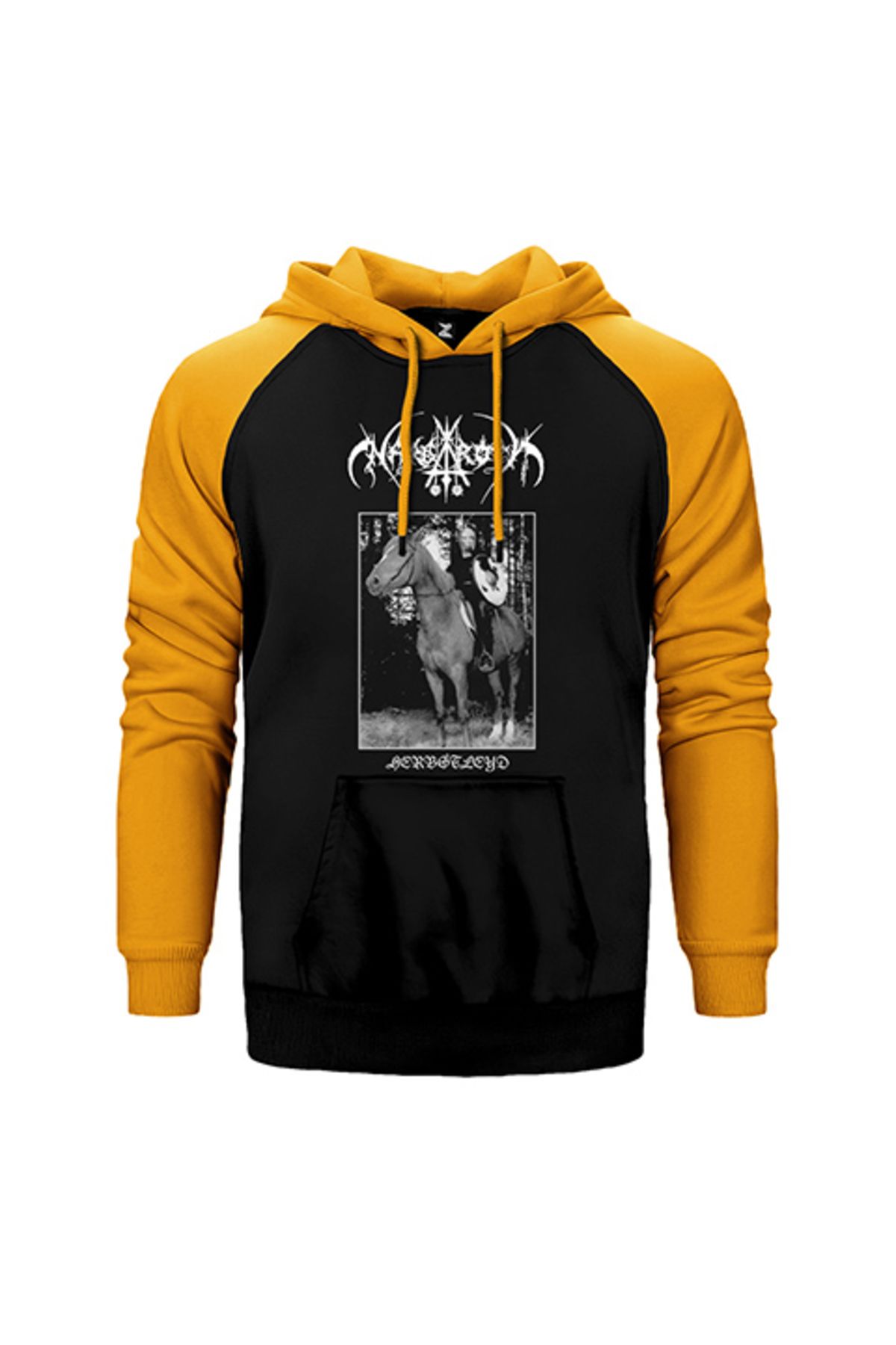 Z zepplin Nargaroth Herbstleyd Sarı Renk Reglan Kol Kapşonlu Sweatshirt