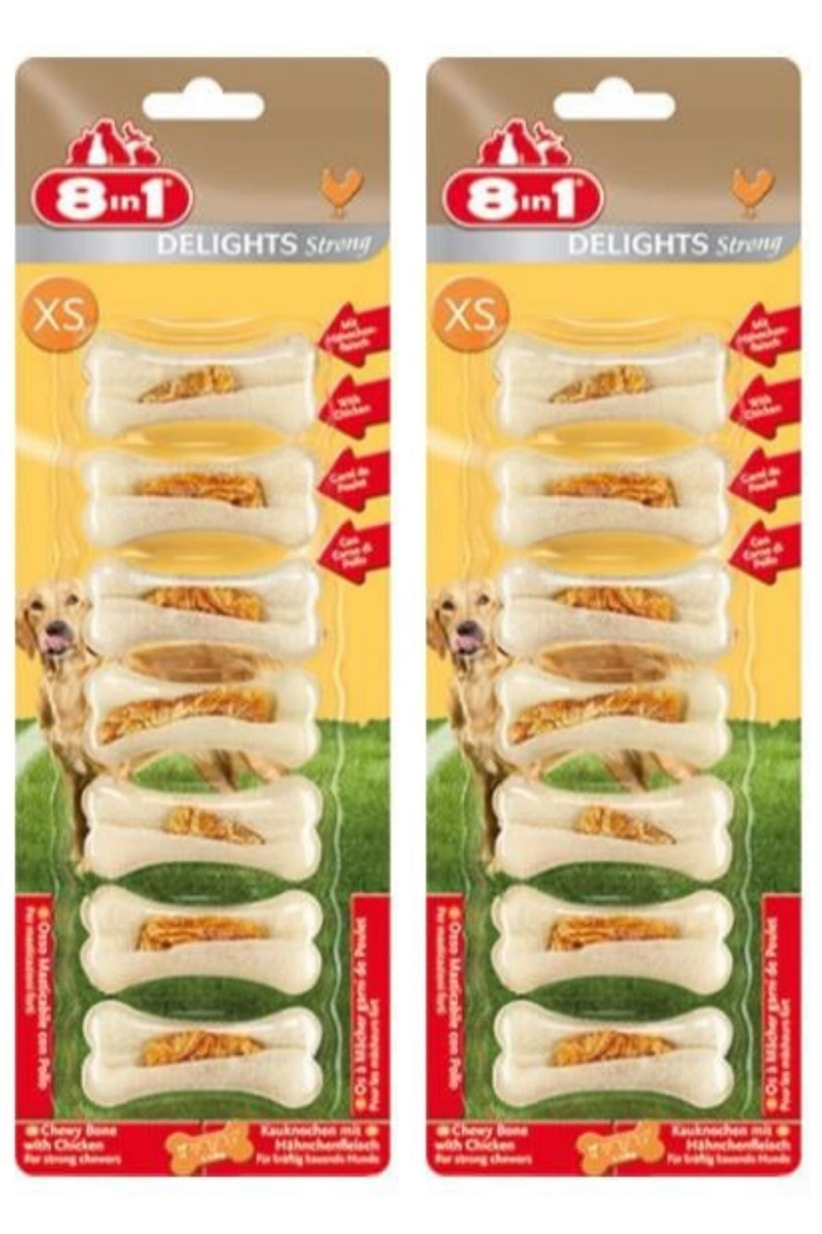 8in1 Delights Bones Köpekler İçin Tavuklu Ağız Bakım Pres Kemik Small (7'li) [XS] - 2 Adet