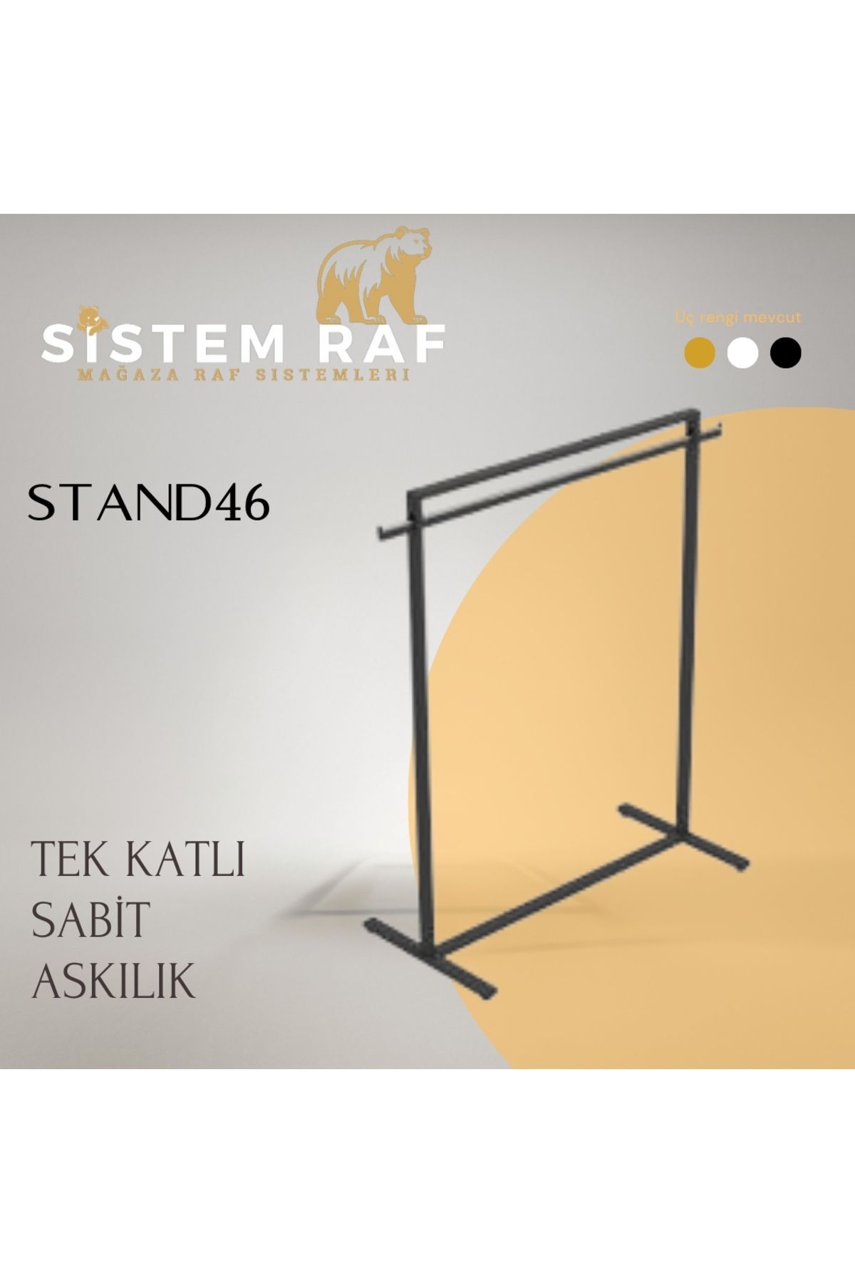 sistem raf Tek Katlı Sabit Askılık - Elbise Askılığı