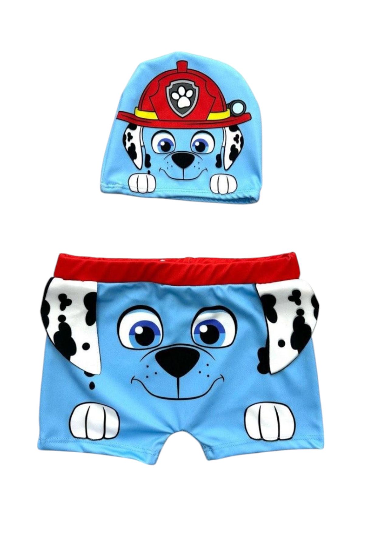 Lolliboomkids-Boy's Waist Adjustable Character Patterned Hipster Swimsuit Bonnet Set with Ear Detail 1