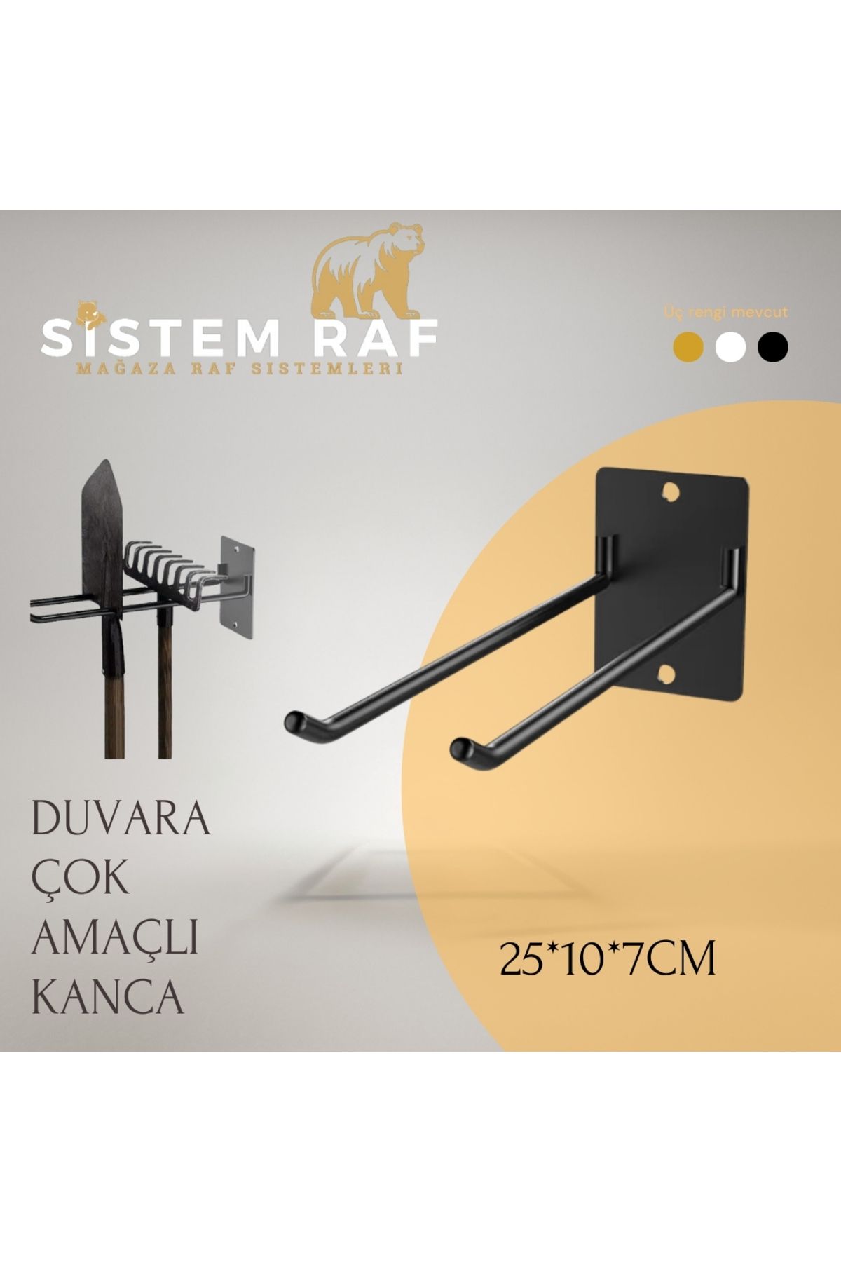 sistem raf Duvara Çok Amaçlı Kanca 25’li Paket