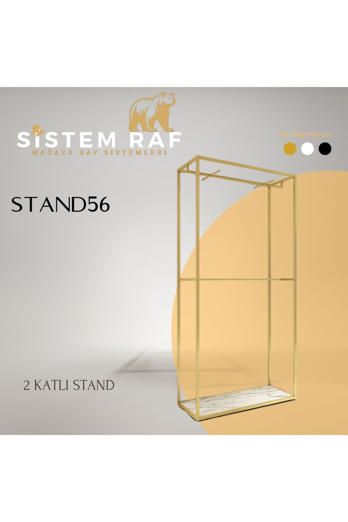 sistem raf 2 Katlı Askılık - Orta Stand