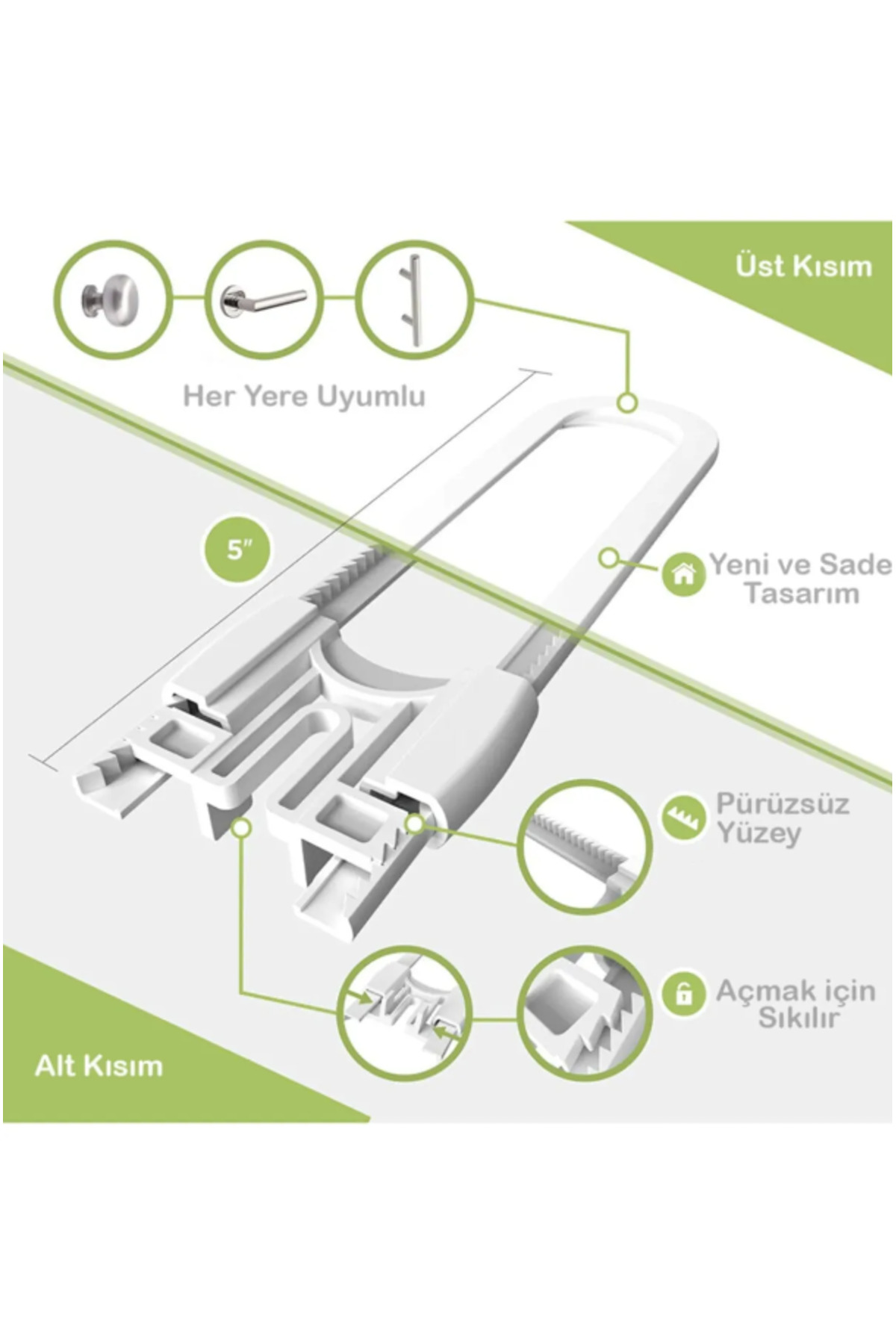 Hilamingo Home 5 Adet Raylı Dolap Kilidi Çocuk Bebek Güvenliği Emniyet Kilidi fotoğrafı 2 (önizleme)