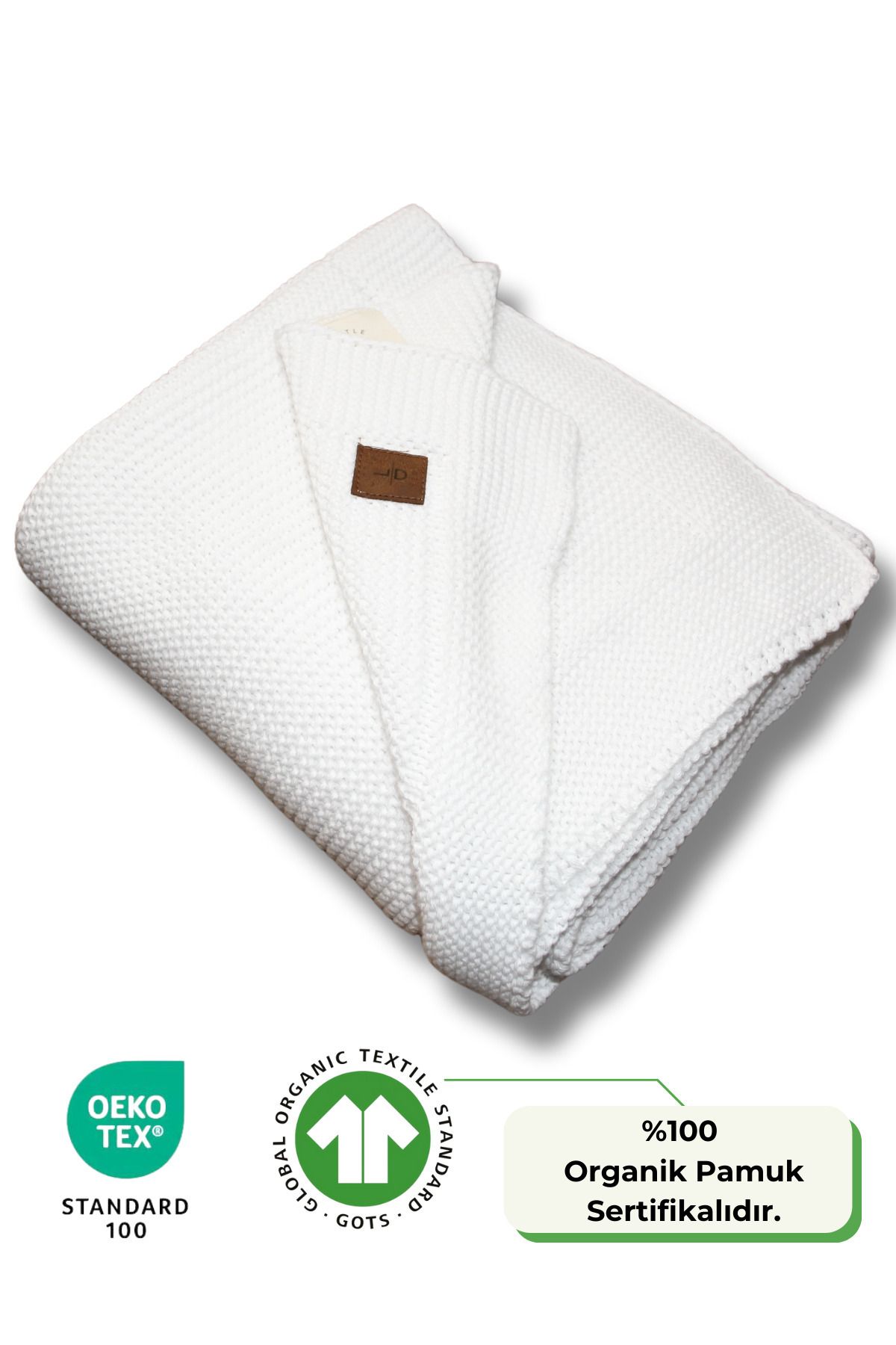 Next Baby-Little Dedi Alina Organic Cotton Knitwear Knitted White Baby Blanket 1