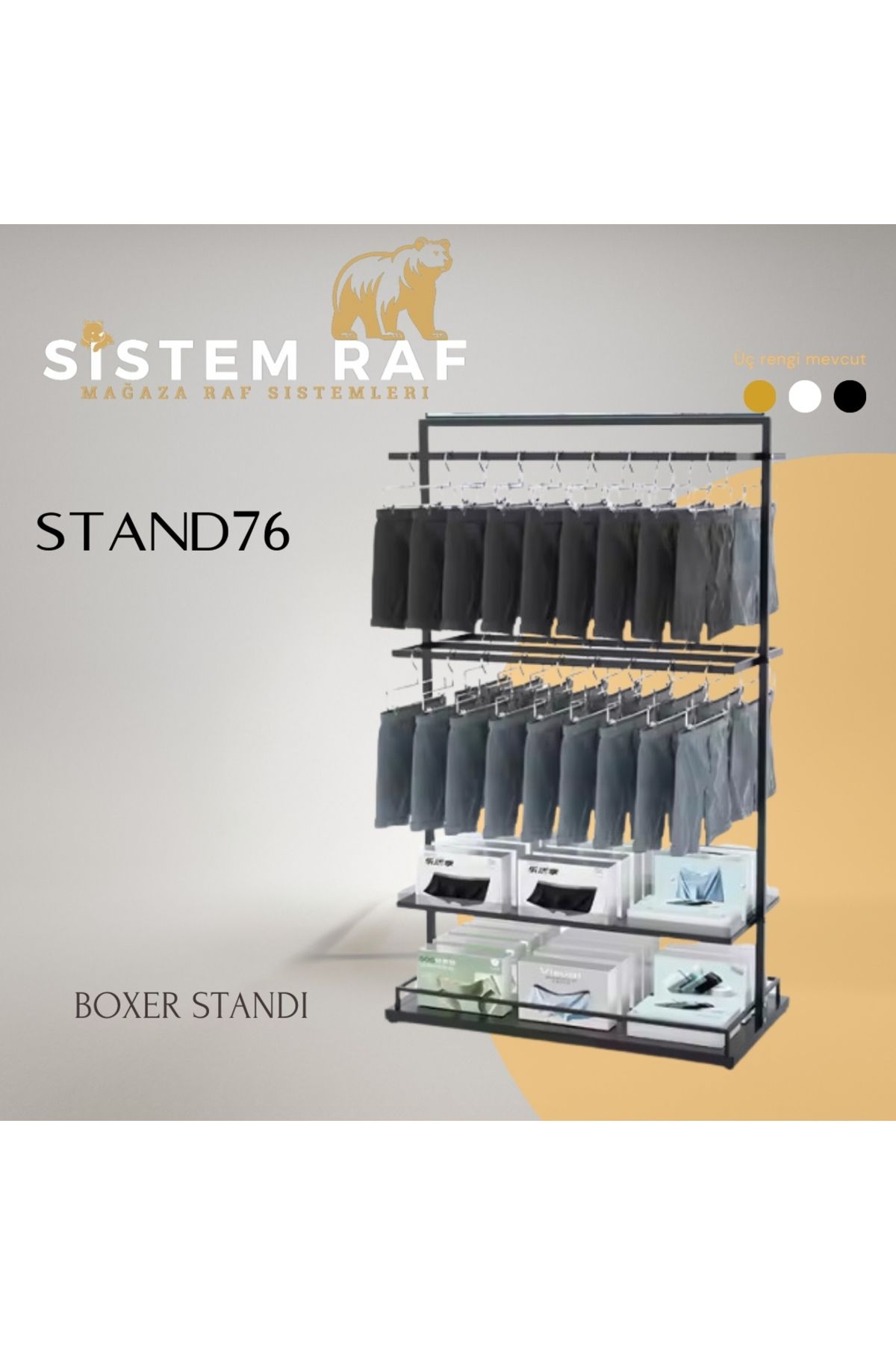 sistem raf Boxer Standı - Erkek İç Çamaşır Askısı