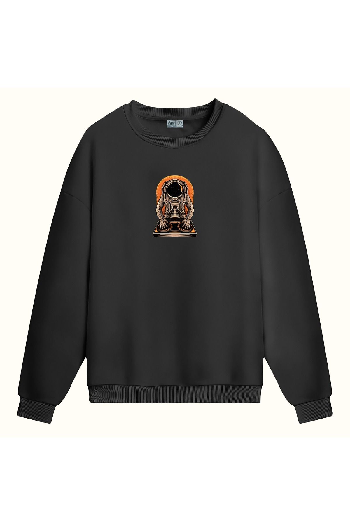 CCwear dj north baskılı bisiklet yaka sweatshirt