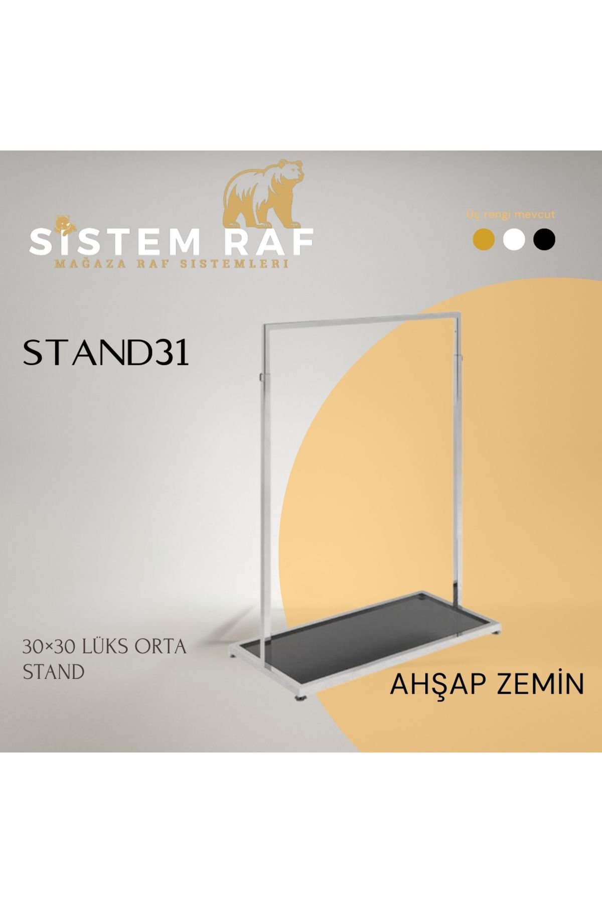 sistem raf 30*30 Lüks Orta Stand - Elbise Askısı