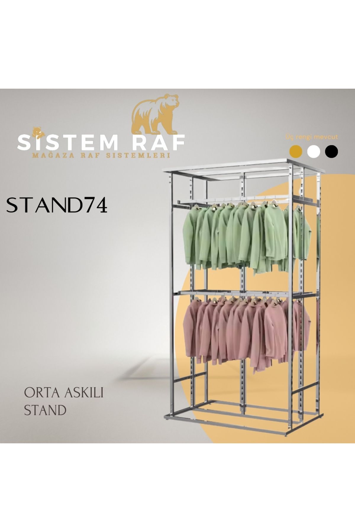 sistem raf Orta Askılı Stand  - Elbise Askılığı