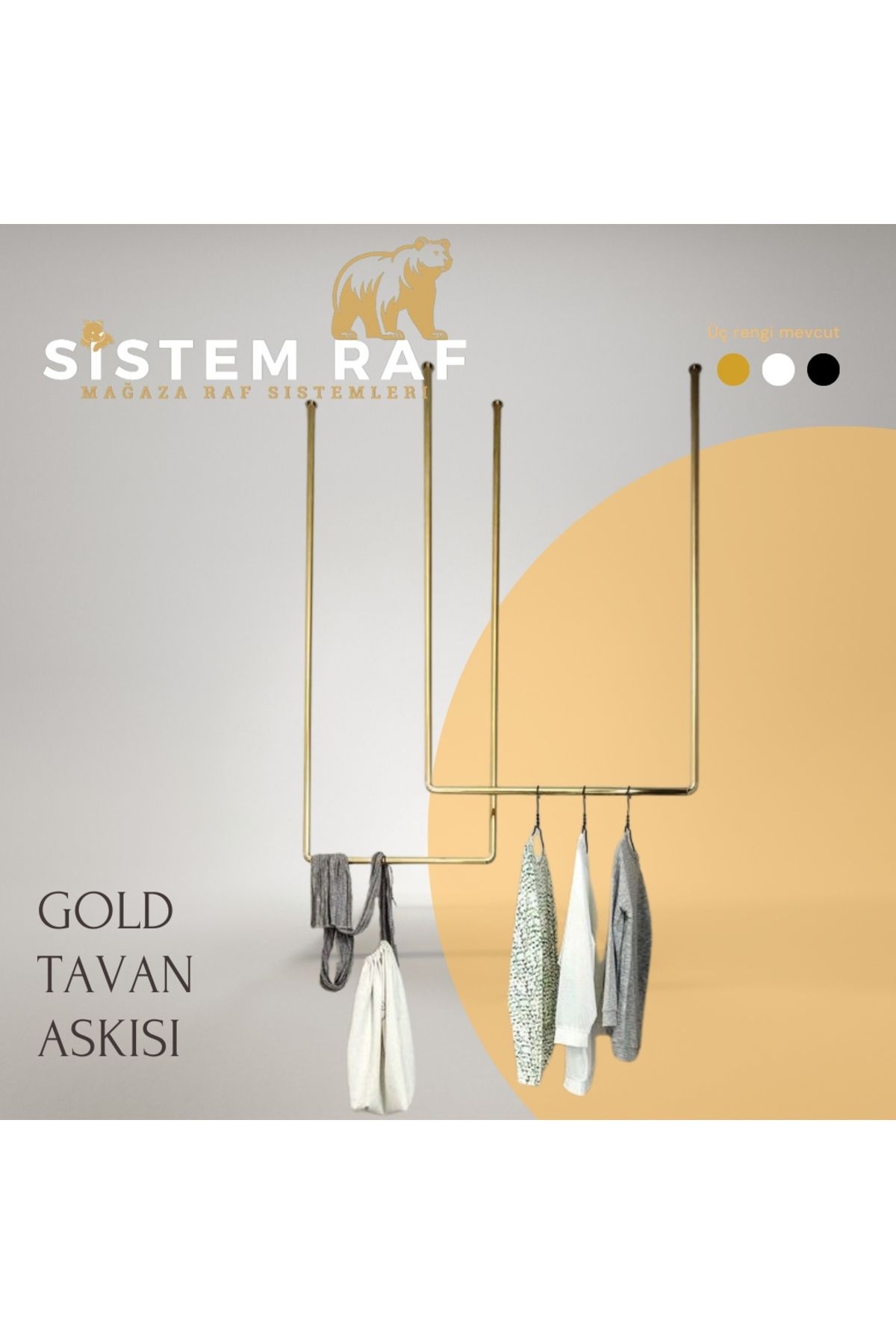 sistem raf Gold Tavan Askısı - Elbise Askısı