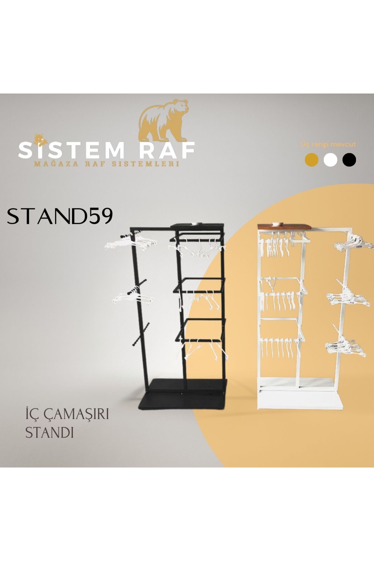 sistem raf İç Çamaşır Askılığı - Orta Stand