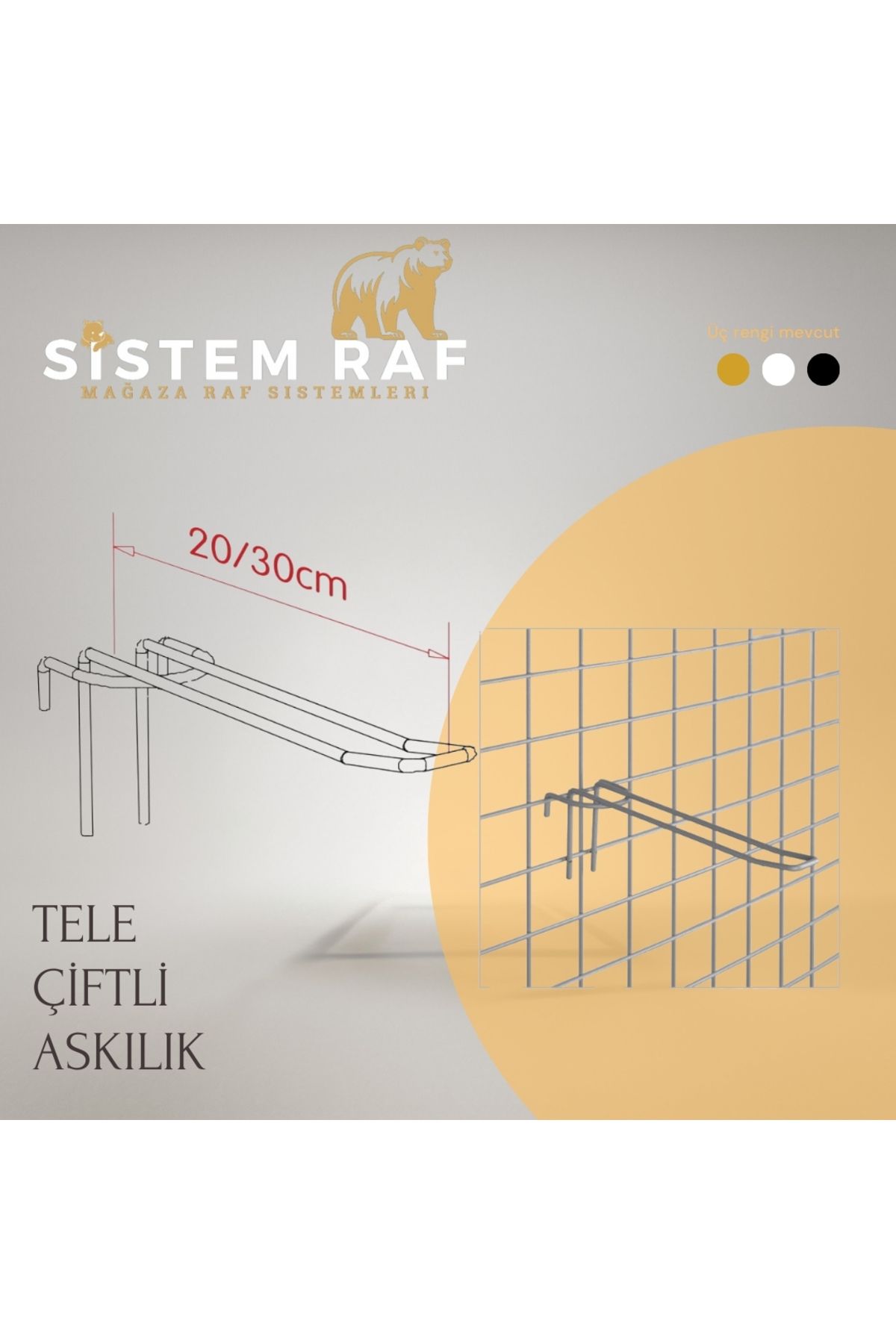 sistem raf Tel Panoya Uyumlu Cımbız Kanca - 25’li Paket