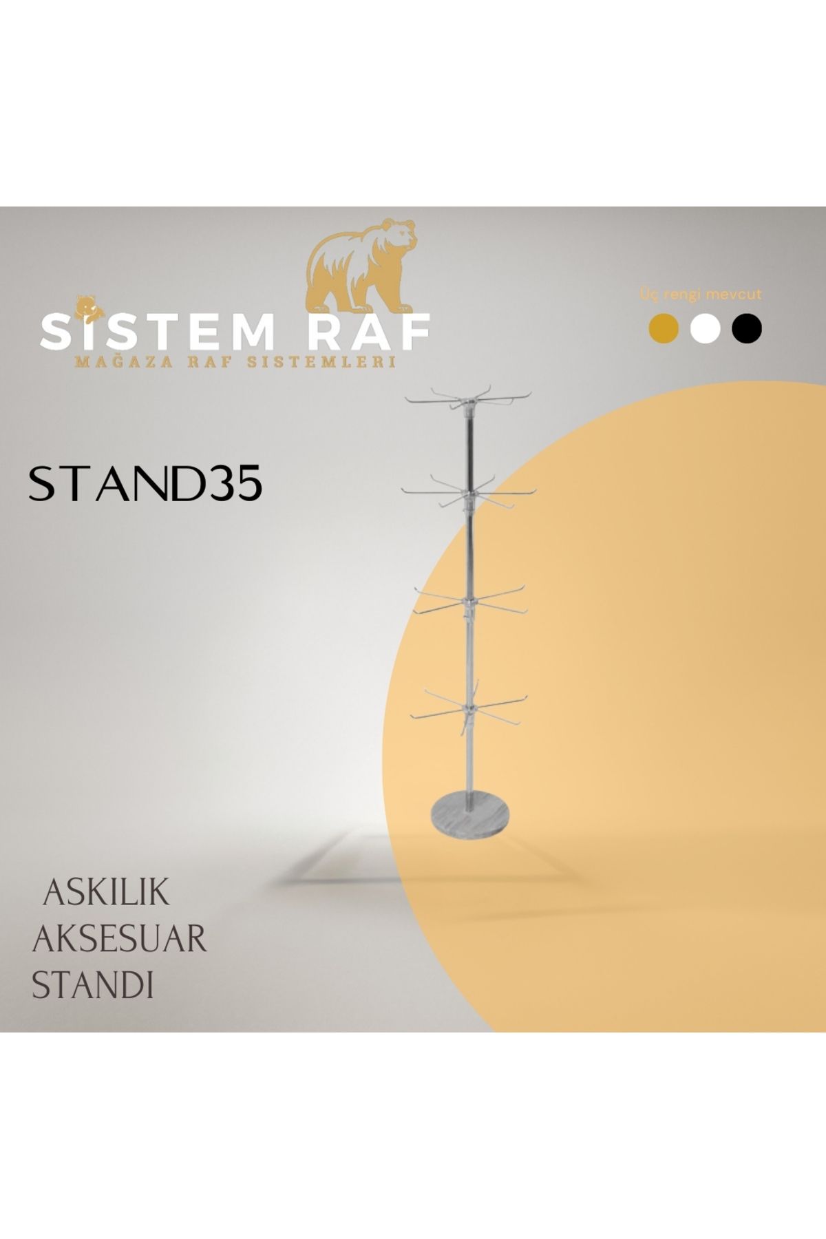 sistem raf 10 Telli 4 Katlı Askılık Stand - Aksesuar Standı