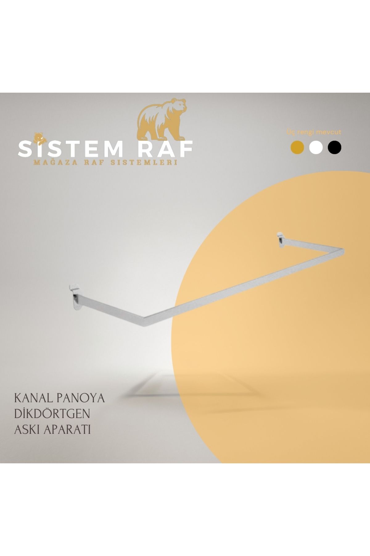 sistem raf Kanallı Panoya Geçme 30*10 UB1 Raf Kolu - Baston Askısı