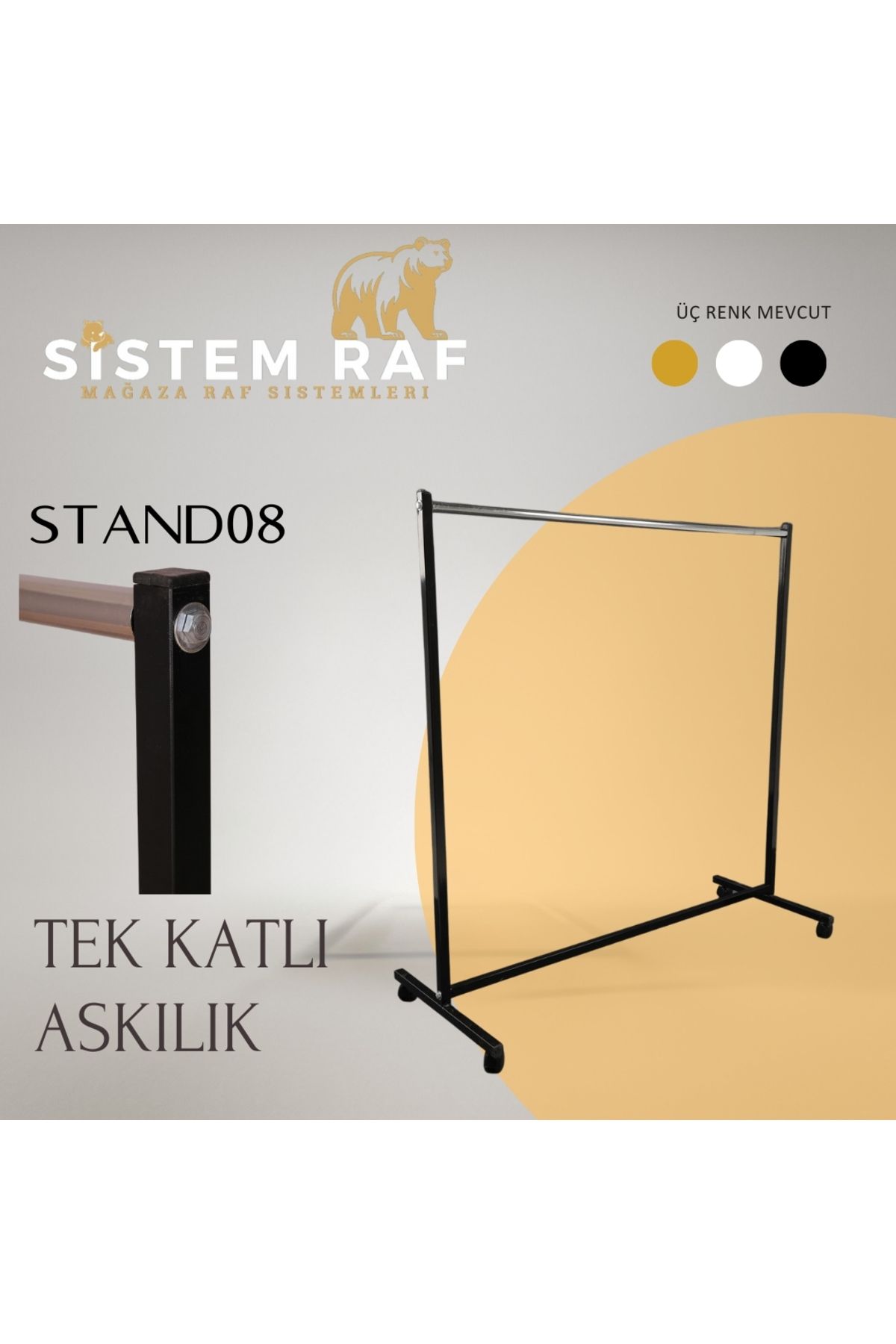 sistem raf Sabit Askılık - Eşek Askılık 120 cm