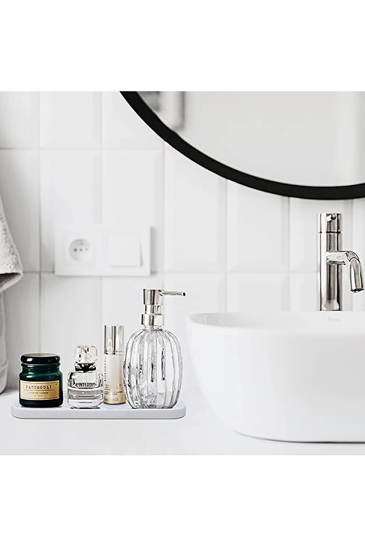 STOREMAX mrttnca HOME Silikon Sabunluk Yağdanlık Altlığı Organizer, Çok Amaçlı Sunumluk,Sıvı Sabun