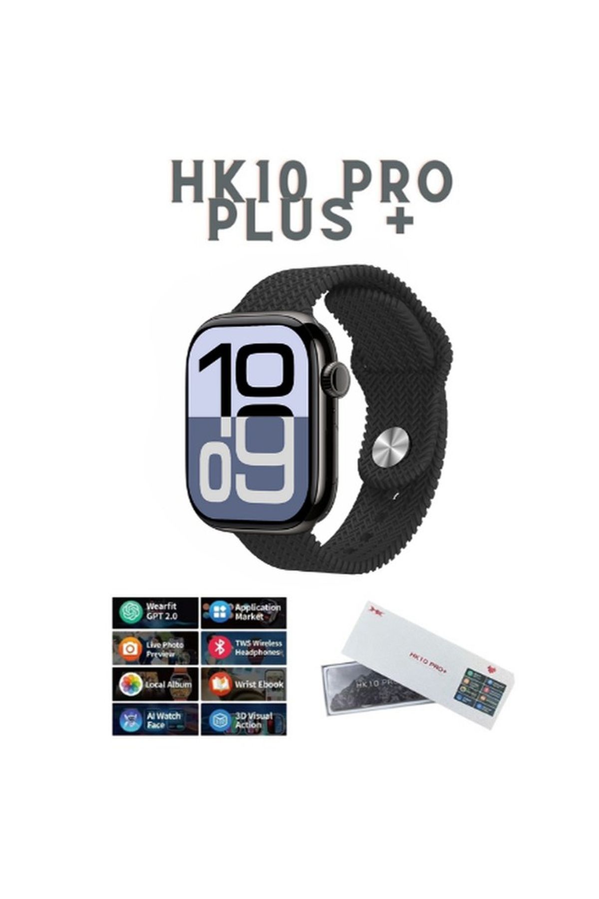 TEKNOTOPIA HK10 Pro Plus Akıllı Saat Amoled Ekran Gen5 Yapay Zeka G-Sensör Bluetooth Arama Android Ios Uyumlu